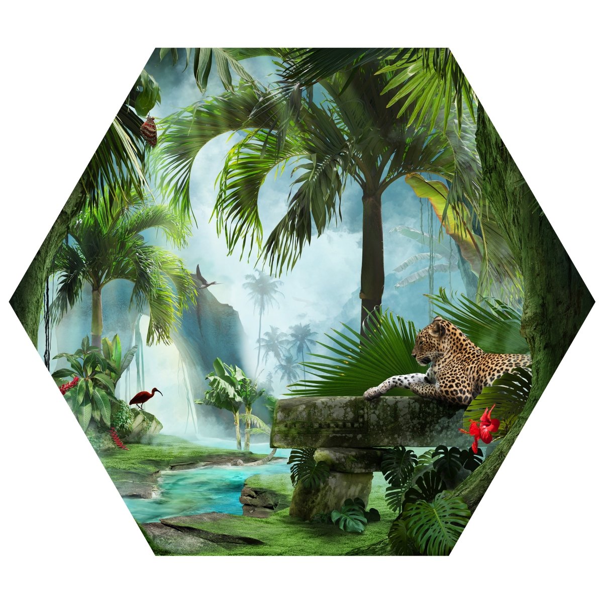 Hexagon-Fototapete Jaguar im Dschungel M0030 - Bild 11 Hexagon-Fototapete Jaguar im Dschungel M0030 - Bild 11