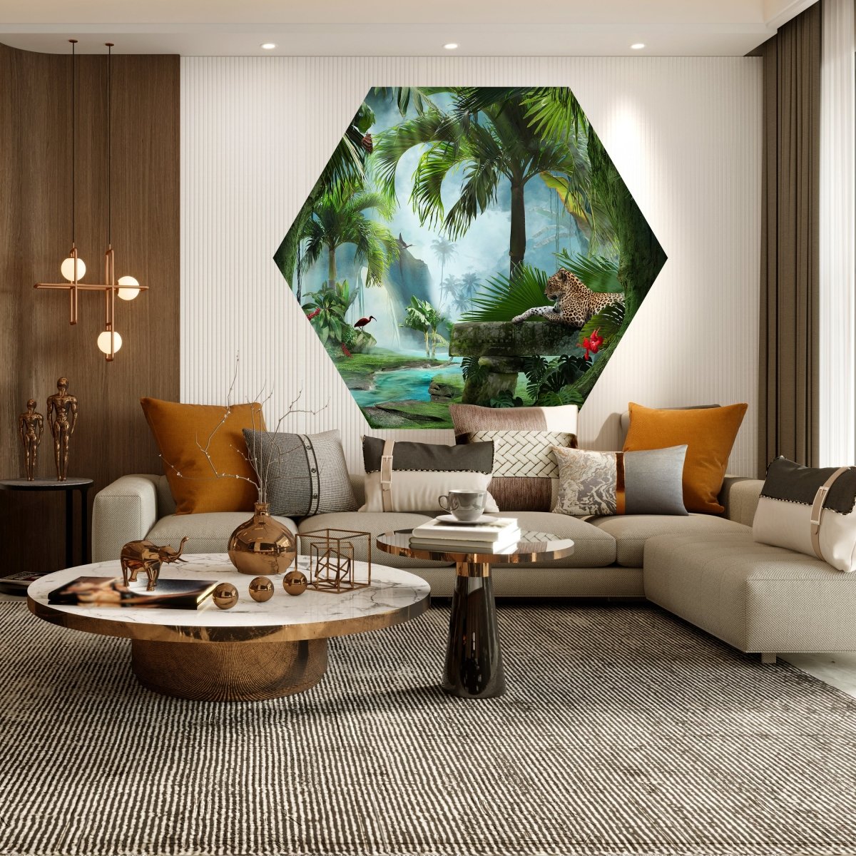 Hexagon-Fototapete Jaguar im Dschungel M0030 - Bild 3 Hexagon-Fototapete Jaguar im Dschungel M0030 - Bild 3