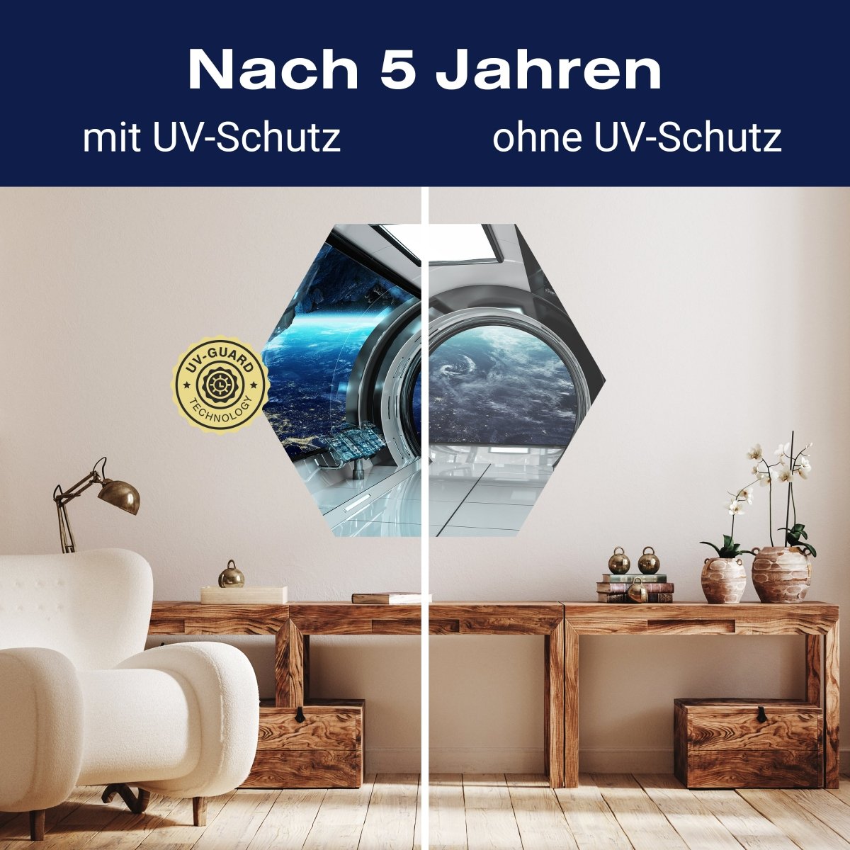 Hexagon-Fototapete Blick aus Raumschiff M0031 - Bild 9 Hexagon-Fototapete Blick aus Raumschiff M0031 - Bild 9