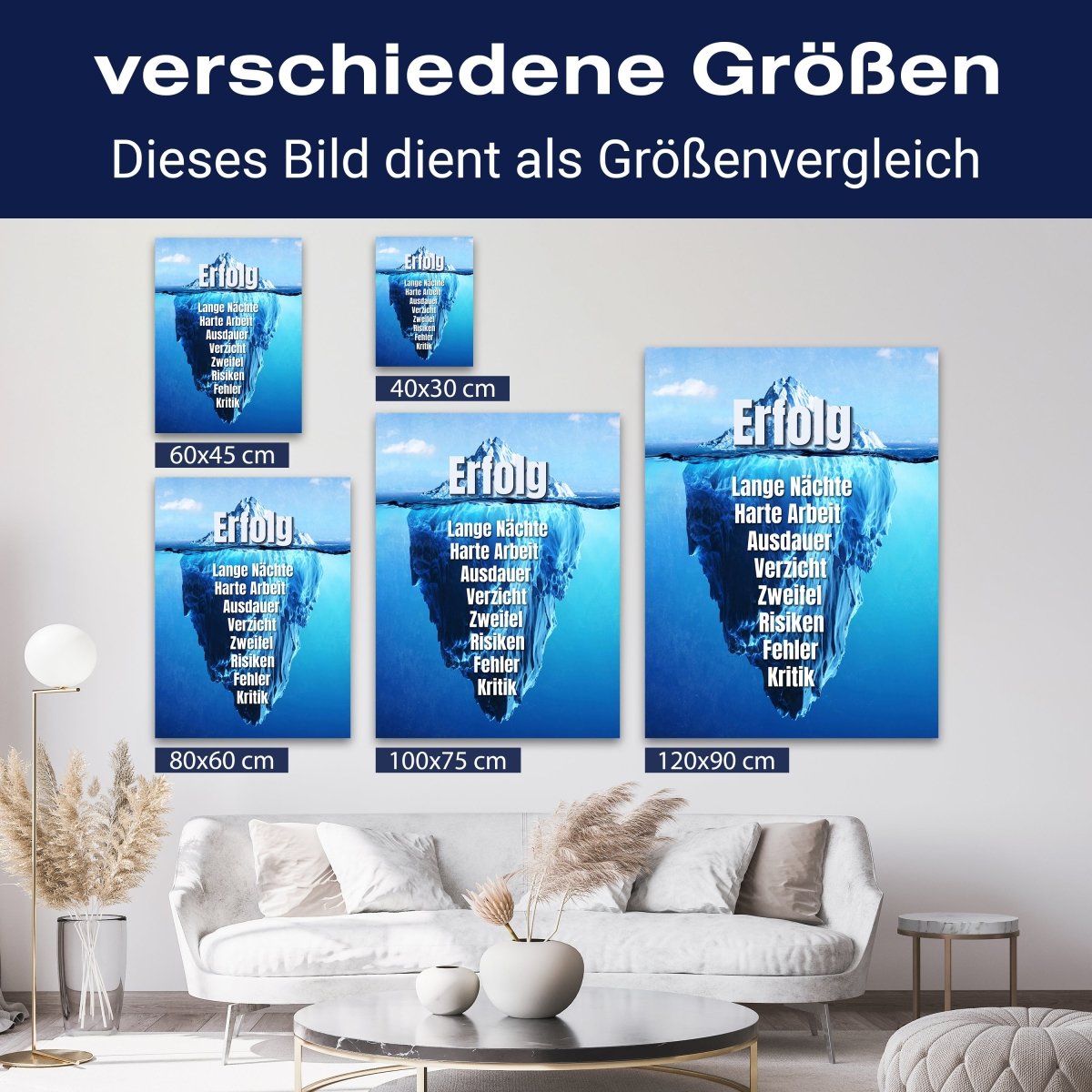 Leinwandbild Motivation, Hochformat, Eisberg Lange Nächte M0032 kaufen - Bild 8 Leinwandbild Motivation, Hochformat, Eisberg Lange Nächte M0032 kaufen - Bild 8
