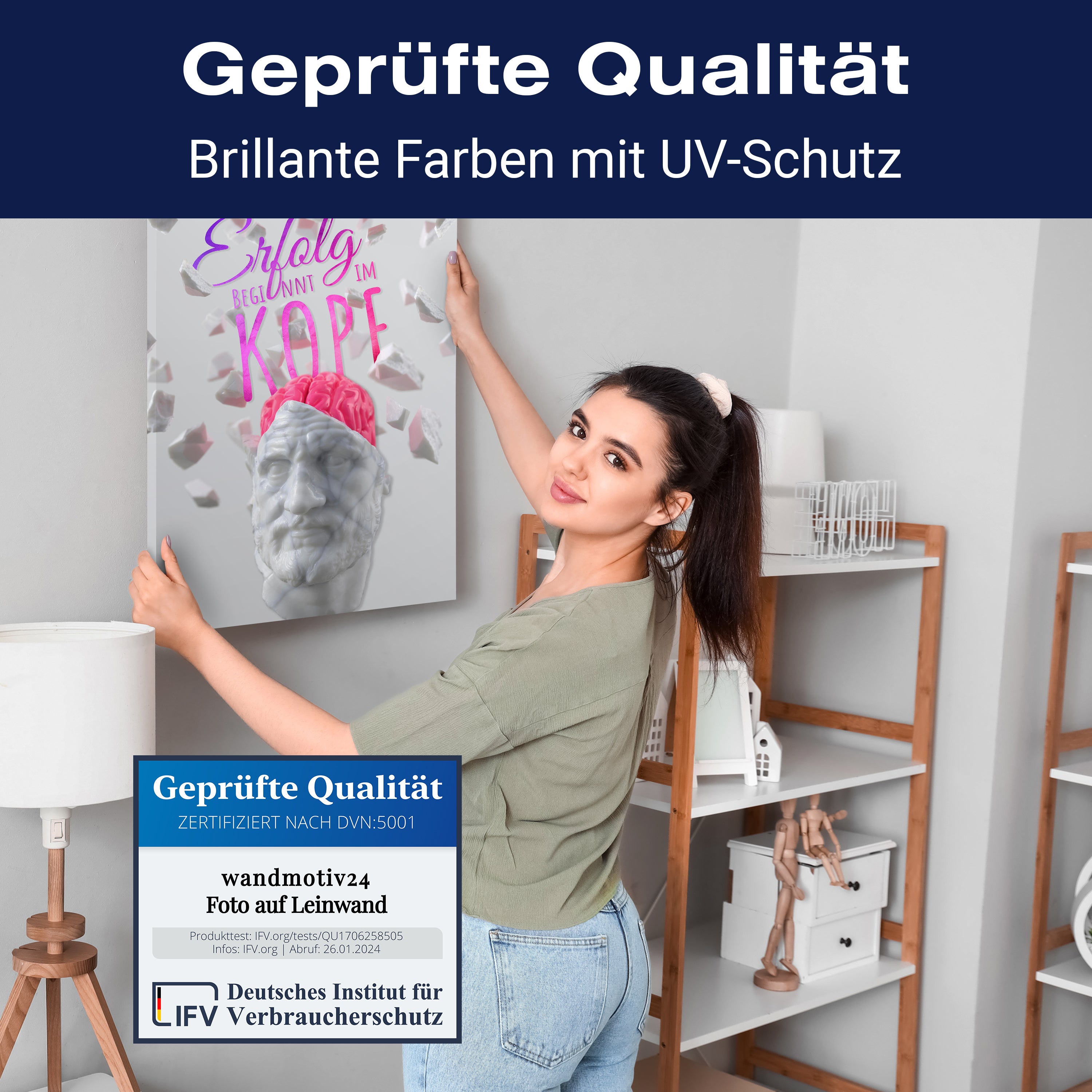 Leinwandbild Motivation, Hochformat, Erfolg Kopf Büste M0033 kaufen - Bild 4 Leinwandbild Motivation, Hochformat, Erfolg Kopf Büste M0033 kaufen - Bild 4