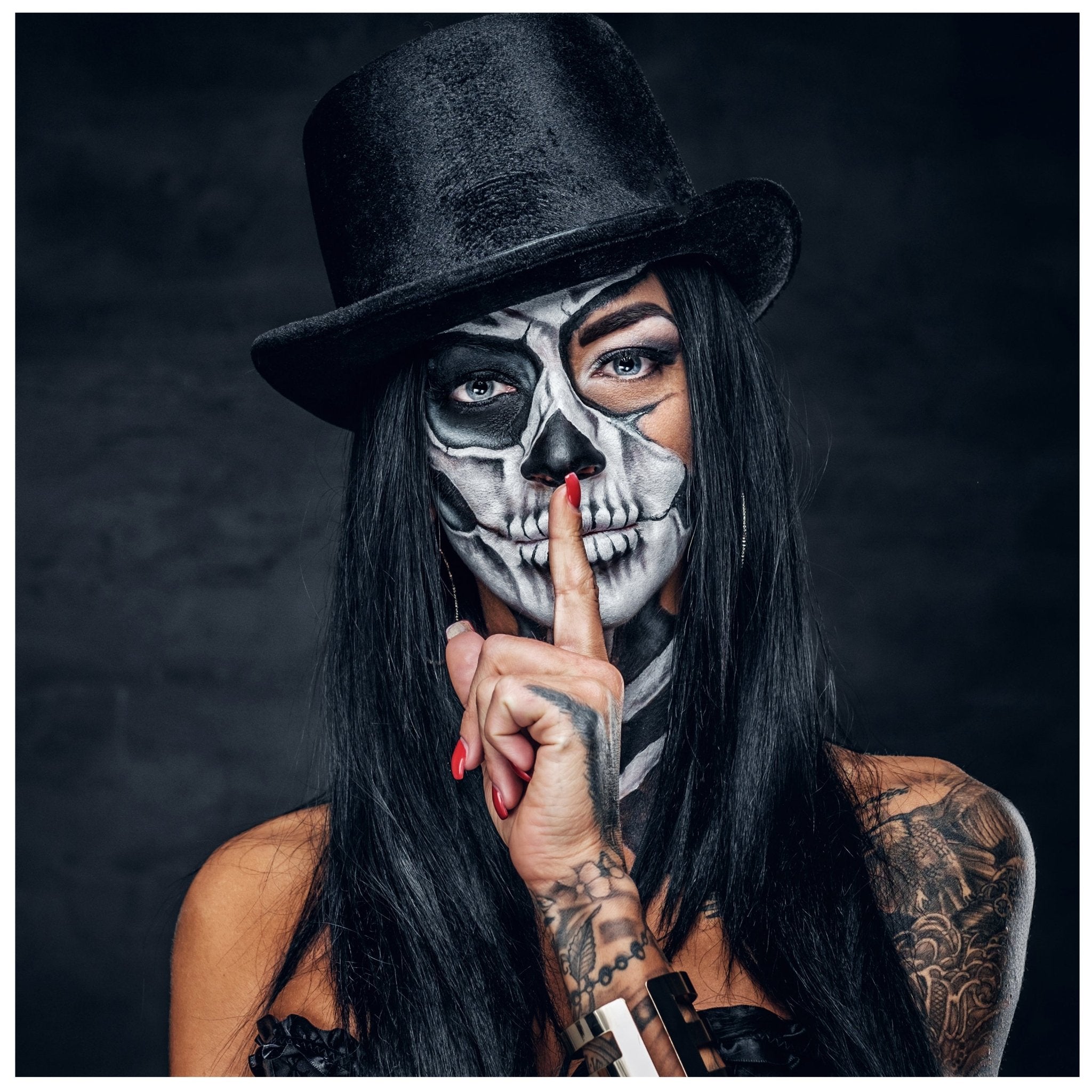 Quadratische Fototapete Frau mit Totenkopf M0034 - Bild 11 Quadratische Fototapete Frau mit Totenkopf M0034 - Bild 11