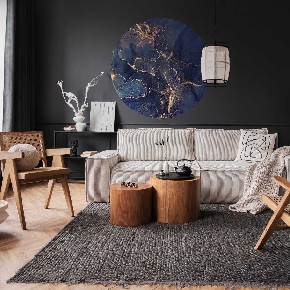 Runde Fototapete blaue Marmoroptik M0035 - Bild 2 Runde Fototapete blaue Marmoroptik M0035 - Bild 2