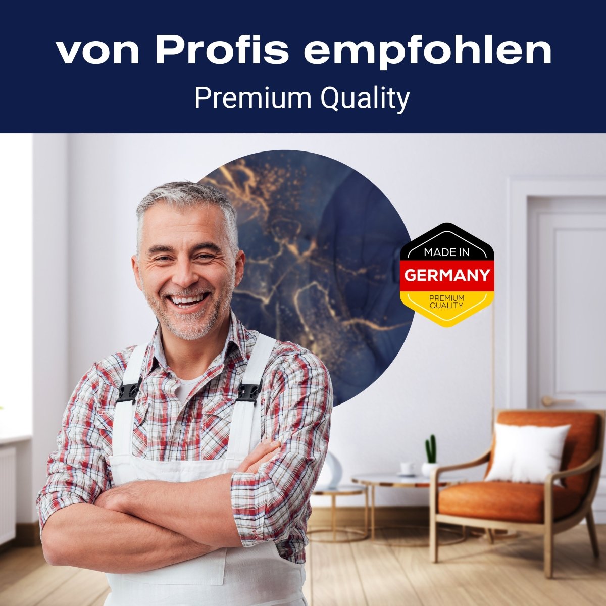 Runde Fototapete blaue Marmoroptik M0035 - Bild 5 Runde Fototapete blaue Marmoroptik M0035 - Bild 5