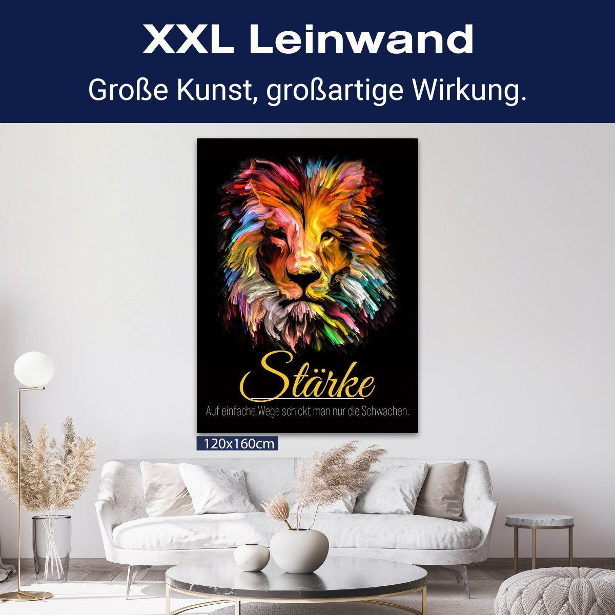 Leinwandbild Motivation, Hochformat, Löwe Stärke Schwarz M0037 kaufen - Bild 9 Leinwandbild Motivation, Hochformat, Löwe Stärke Schwarz M0037 kaufen - Bild 9