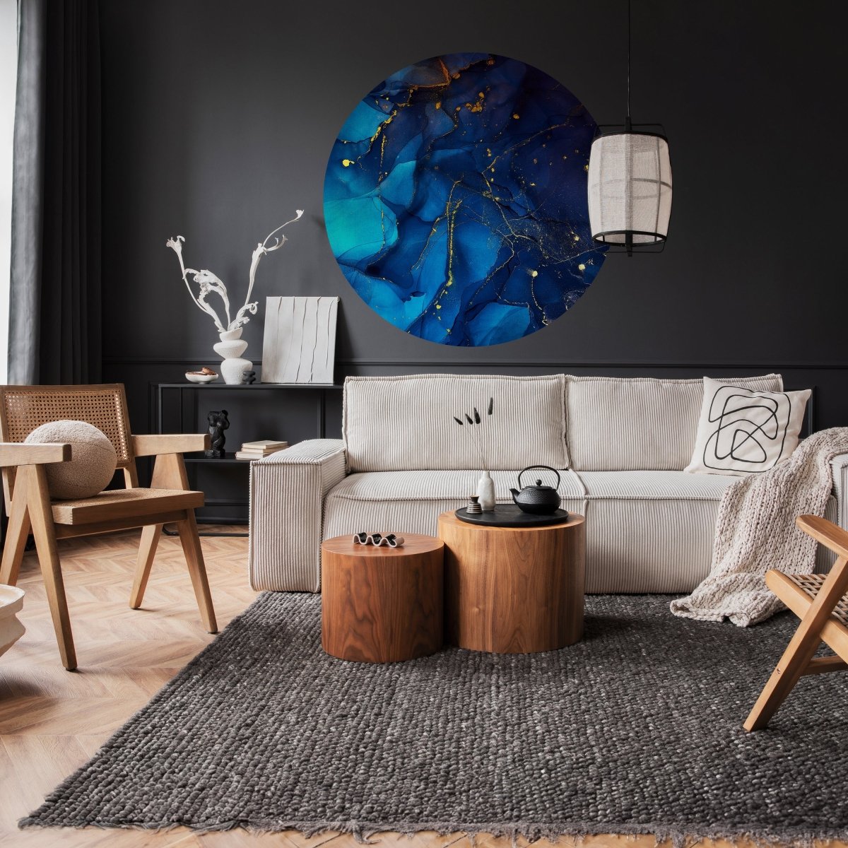 Runde Fototapete blaue Marmoroptik M0037 - Bild 2 Runde Fototapete blaue Marmoroptik M0037 - Bild 2