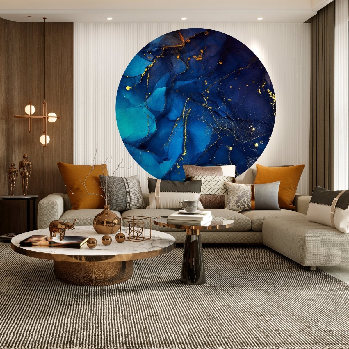 Runde Fototapete blaue Marmoroptik M0037 - Bild 3 Runde Fototapete blaue Marmoroptik M0037 - Bild 3