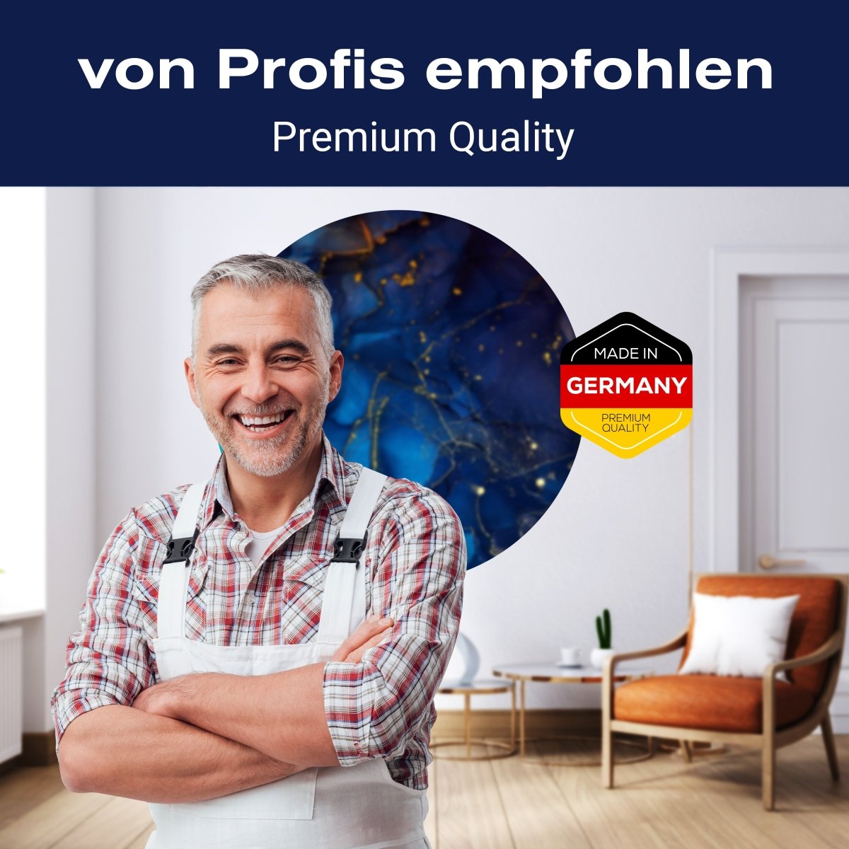 Runde Fototapete blaue Marmoroptik M0037 - Bild 5 Runde Fototapete blaue Marmoroptik M0037 - Bild 5