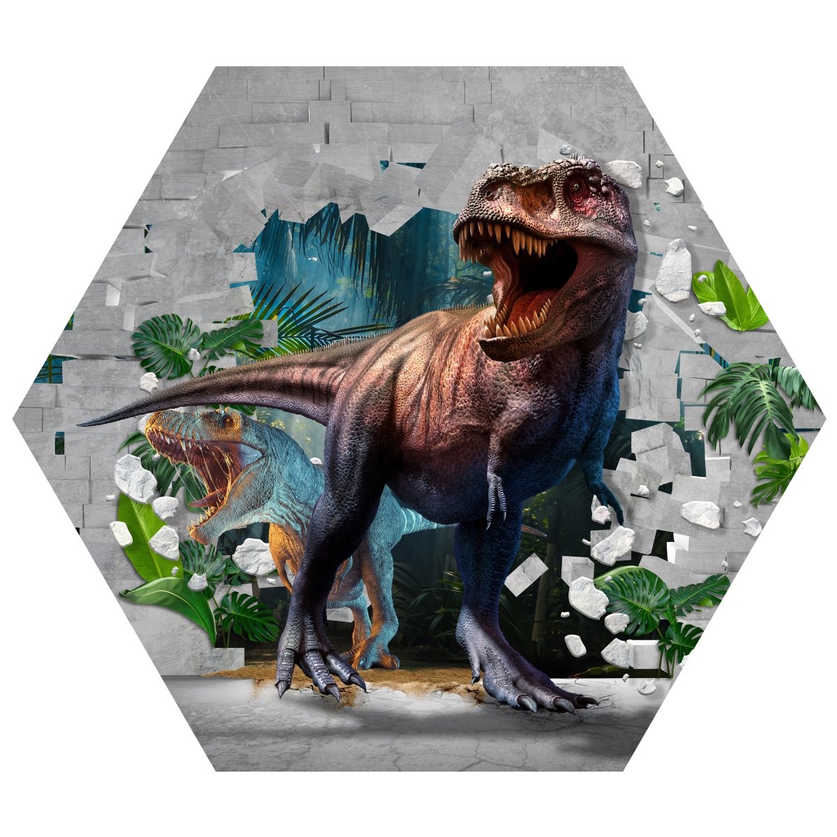 Hexagon-Fototapete Wanddurchbruch mit Dinosauriern M0038 - Bild 11 Hexagon-Fototapete Wanddurchbruch mit Dinosauriern M0038 - Bild 11