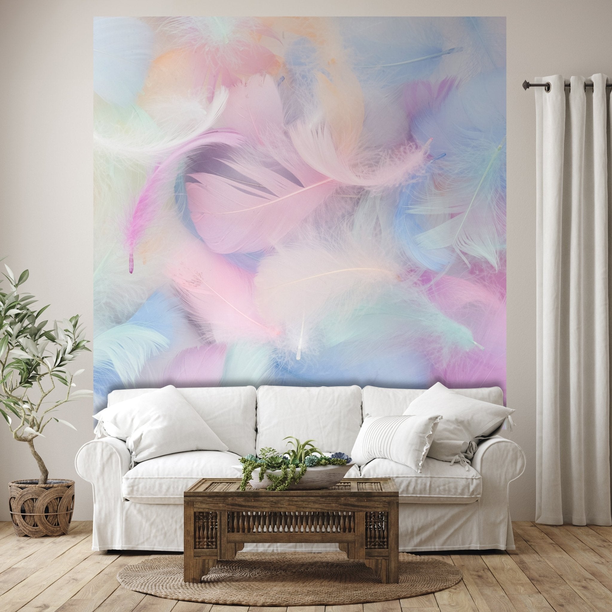 Quadratische Fototapete bunte Federn M0039 - Bild 1 Quadratische Fototapete bunte Federn M0039 - Bild 1