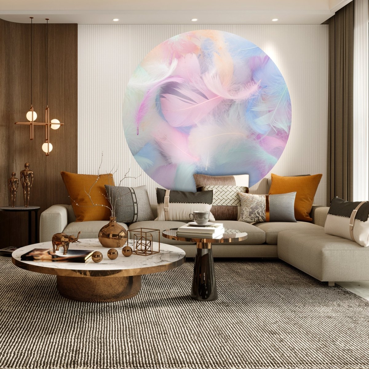 Runde Fototapete bunte Federn M0039 - Bild 3 Runde Fototapete bunte Federn M0039 - Bild 3