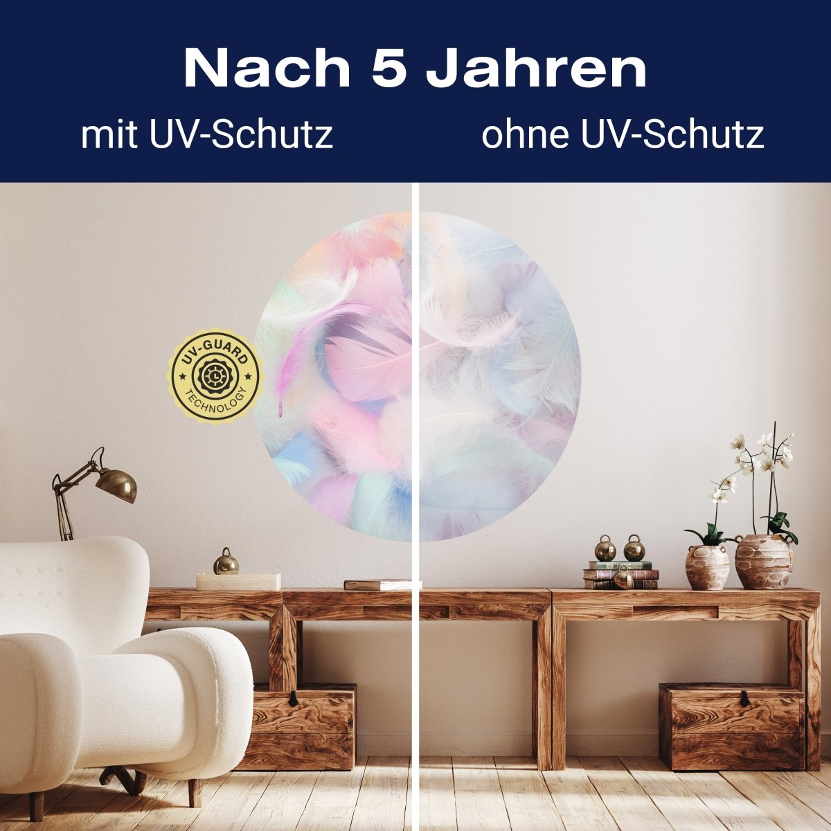 Runde Fototapete bunte Federn M0039 - Bild 9 Runde Fototapete bunte Federn M0039 - Bild 9