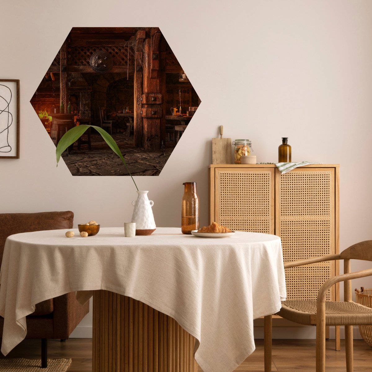 Hexagon-Fototapete Mittelalterliche Taverne M0042 - Bild 2 Hexagon-Fototapete Mittelalterliche Taverne M0042 - Bild 2