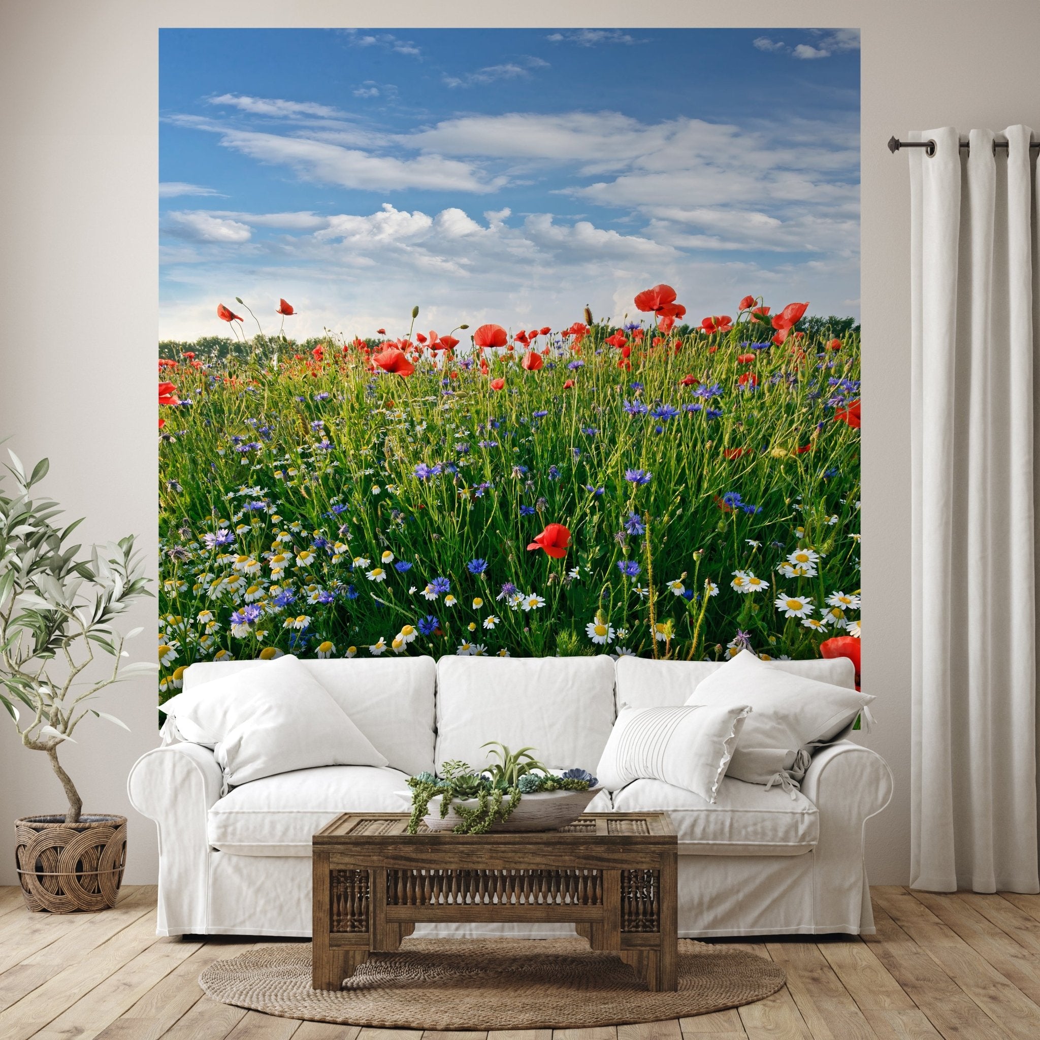 Quadratische Fototapete Blumenwiese M0043 - Bild 1 Quadratische Fototapete Blumenwiese M0043 - Bild 1