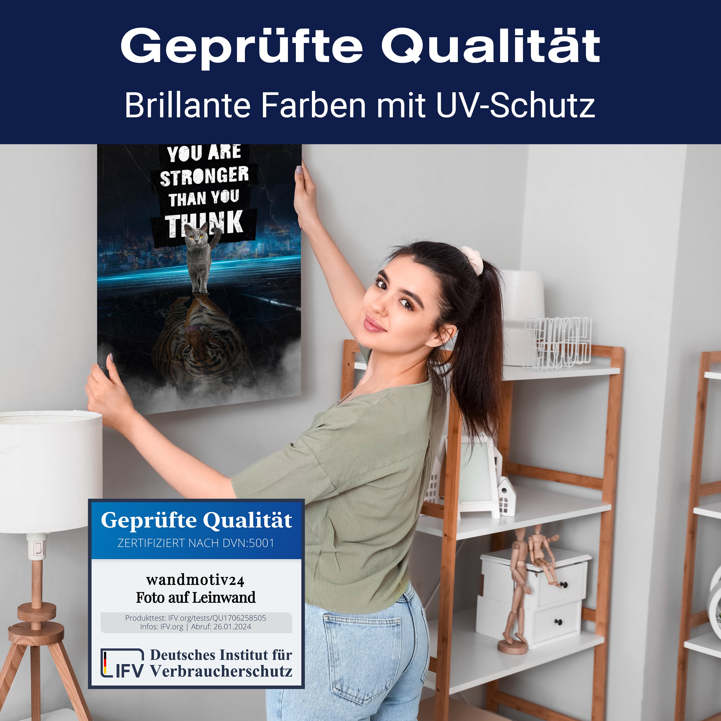 Leinwandbild Motivation, Hochformat, Stronger than you think M0045 kaufen - Bild 4 Leinwandbild Motivation, Hochformat, Stronger than you think M0045 kaufen - Bild 4