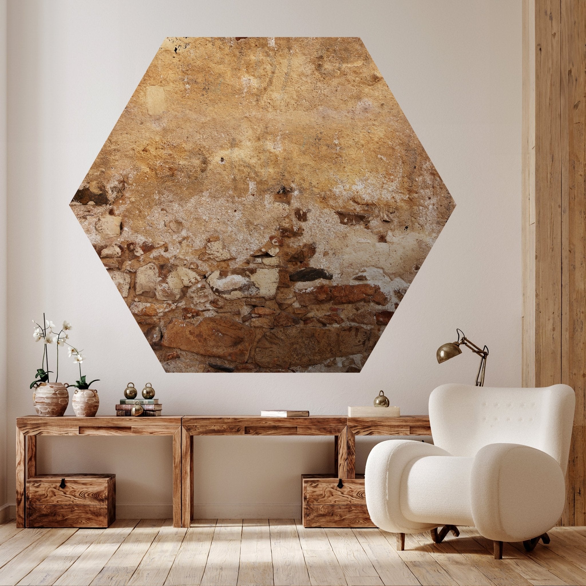 Hexagon-Fototapete Alte Mauer aus Stein M0047 - Bild 2 Hexagon-Fototapete Alte Mauer aus Stein M0047 - Bild 2