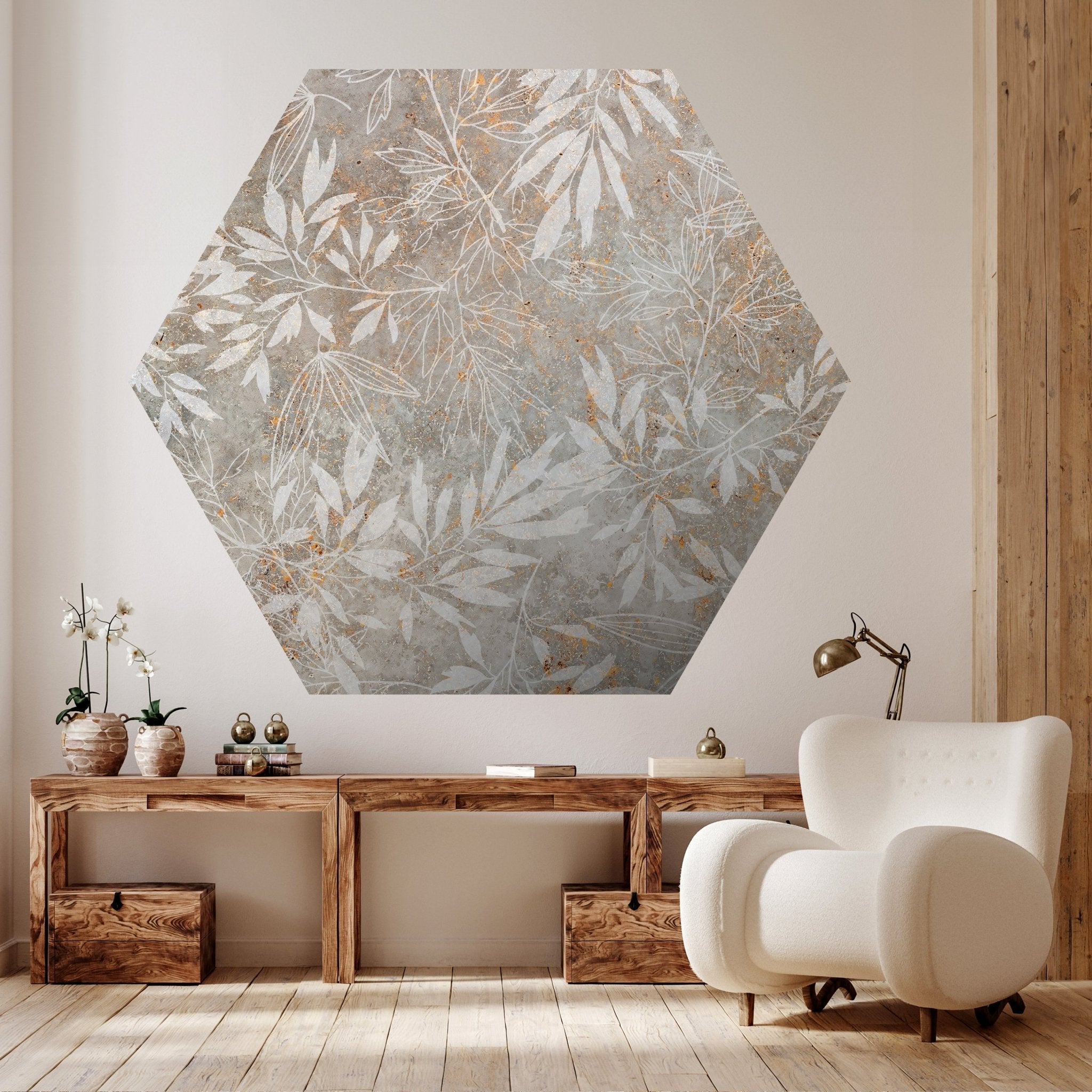 Hexagon-Fototapete Vintage Blätter M0049 - Bild 2 Hexagon-Fototapete Vintage Blätter M0049 - Bild 2