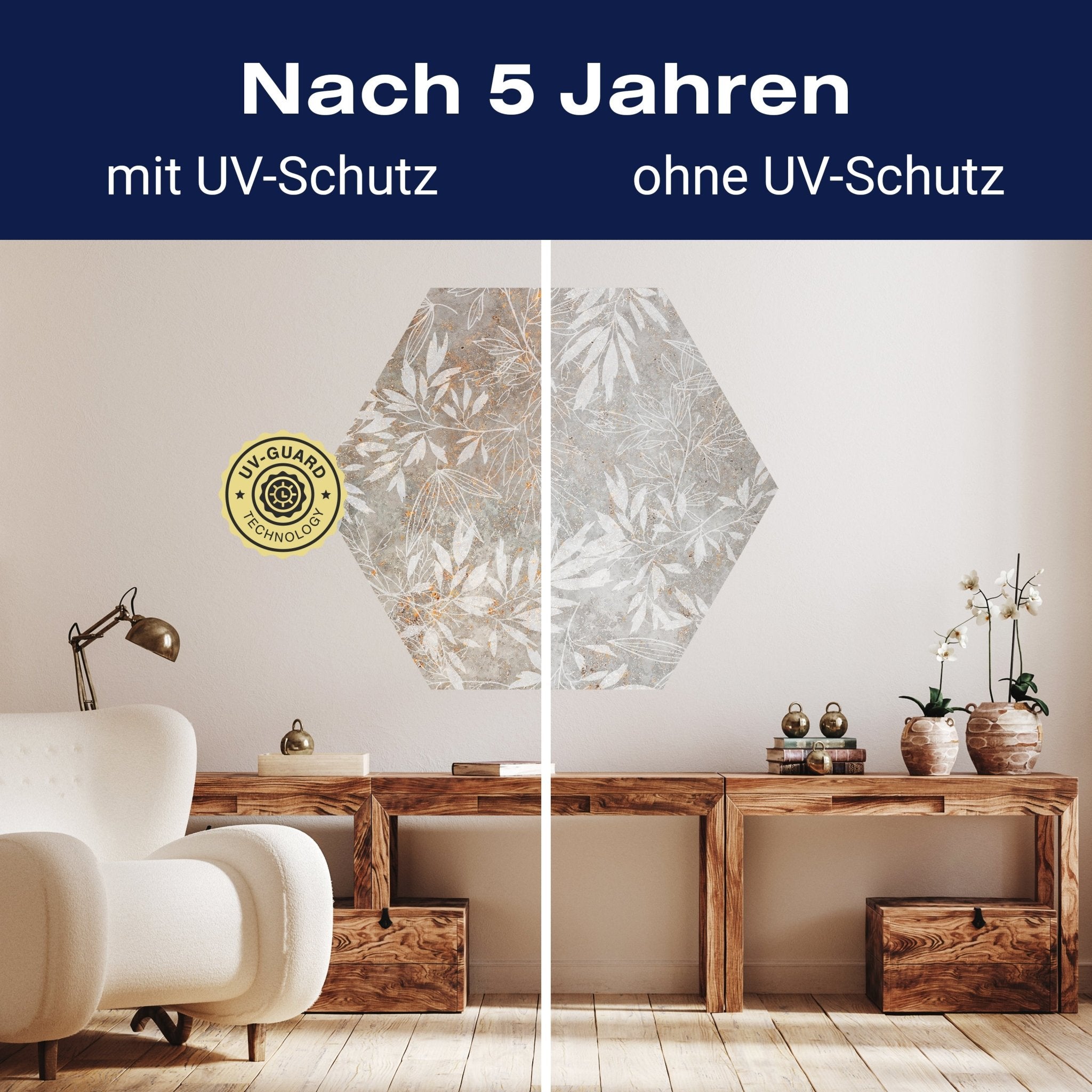 Hexagon-Fototapete Vintage Blätter M0049 - Bild 9 Hexagon-Fototapete Vintage Blätter M0049 - Bild 9