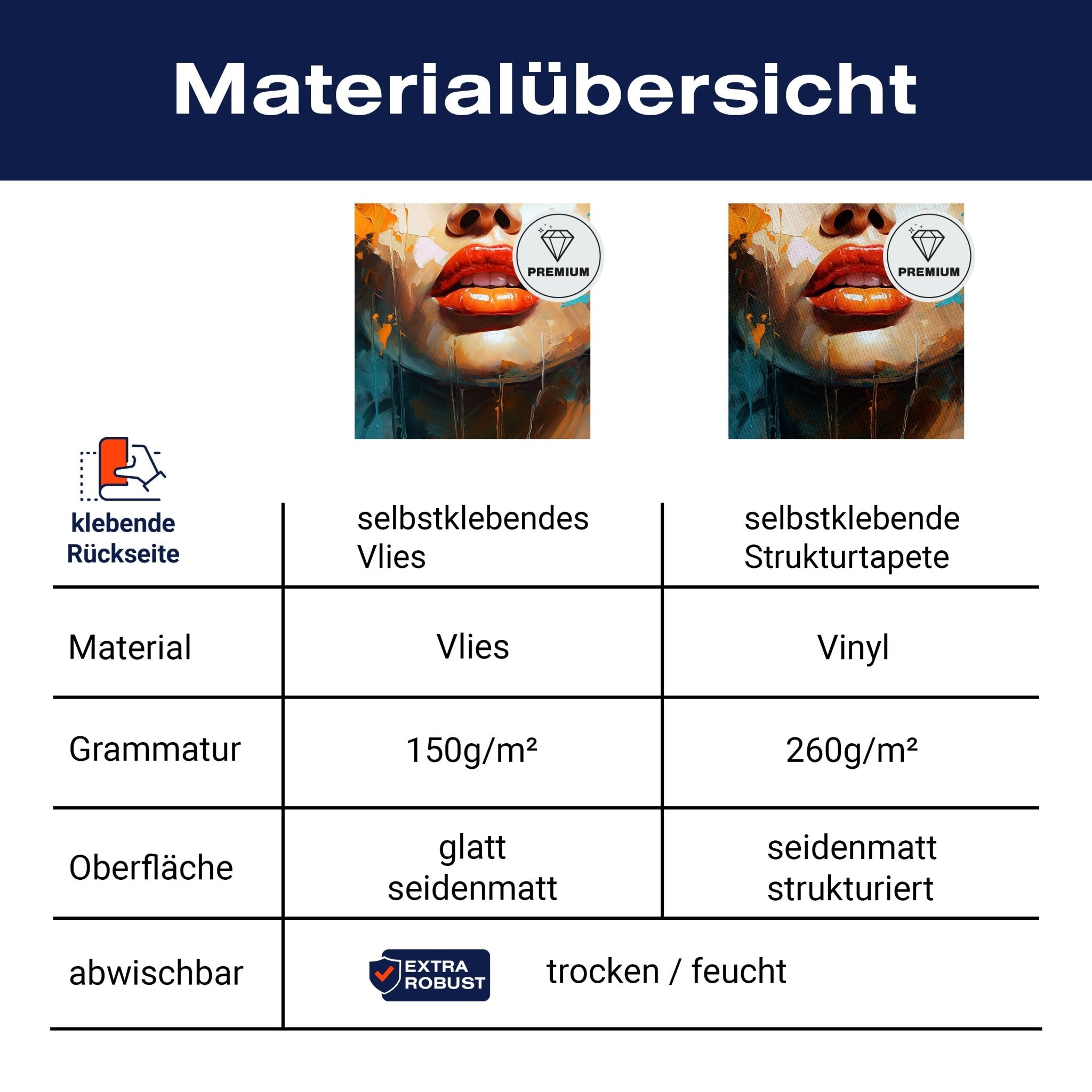 Quadratische Fototapete Malerei Frau Lippen M0052 - Bild 8 Quadratische Fototapete Malerei Frau Lippen M0052 - Bild 8