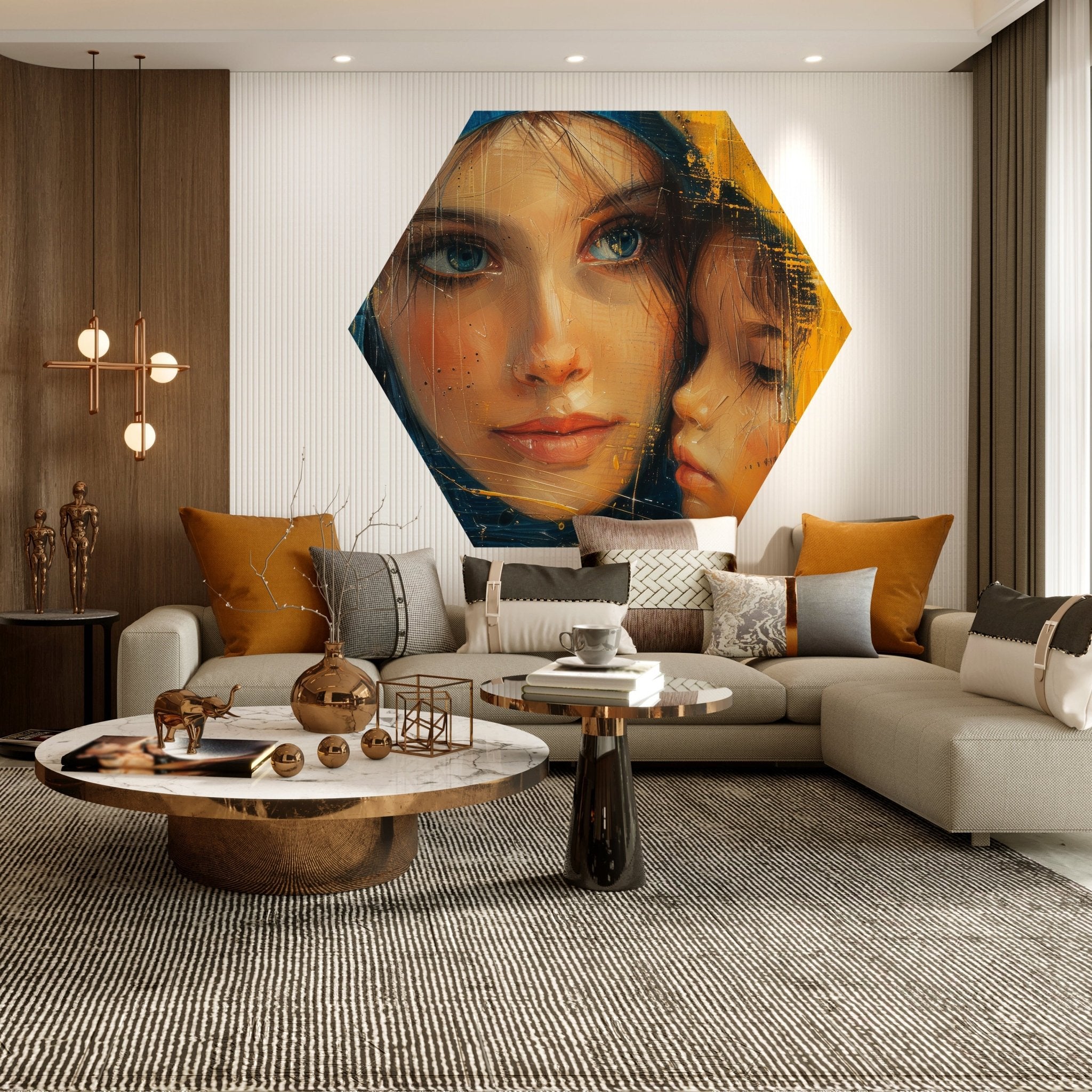 Hexagon-Fototapete Malerei Frau Kind M0054 - Bild 3 Hexagon-Fototapete Malerei Frau Kind M0054 - Bild 3