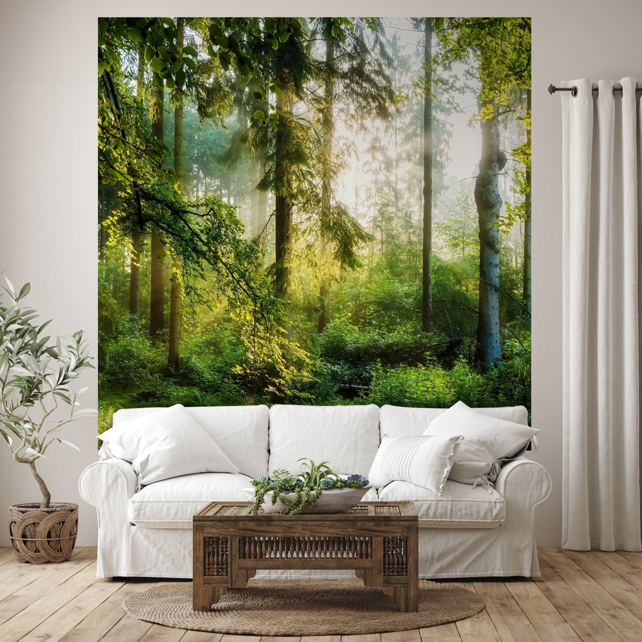 Quadratische Fototapete Wald Wiese Bäume M0060 - Bild 1 Quadratische Fototapete Wald Wiese Bäume M0060 - Bild 1