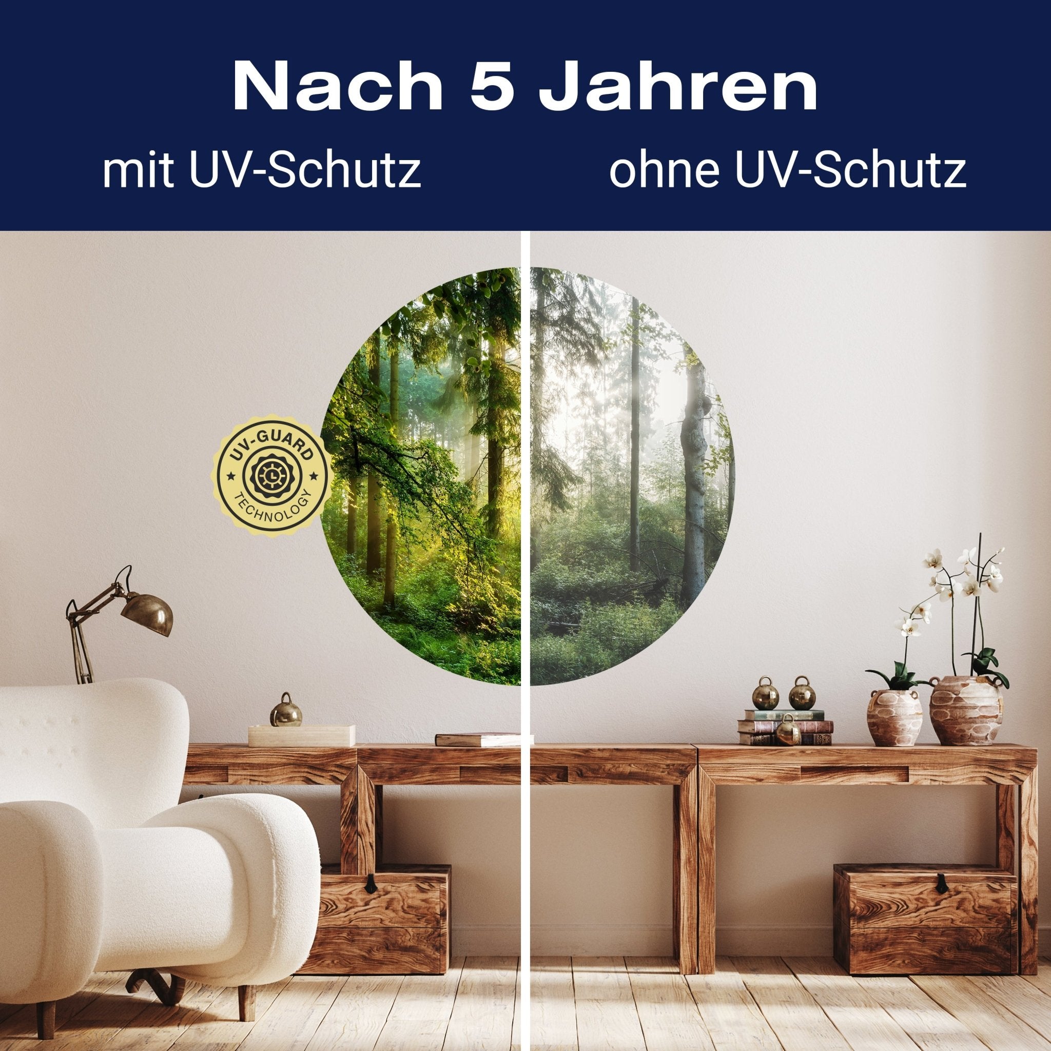 Runde Fototapete Wald Wiese Bäume M0060 - Bild 9 Runde Fototapete Wald Wiese Bäume M0060 - Bild 9