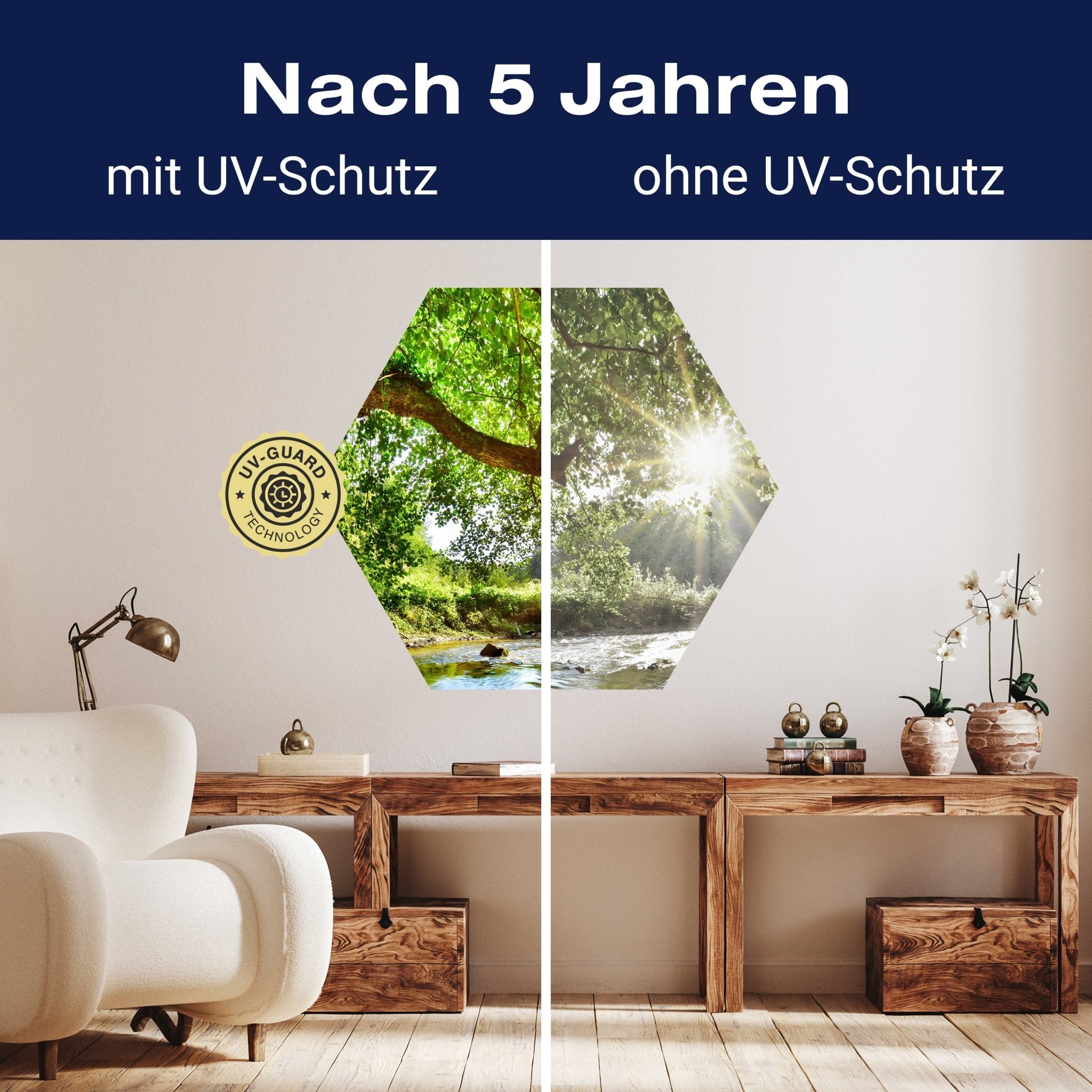 Hexagon-Fototapete Wald mit Fluss M0061 - Bild 9 Hexagon-Fototapete Wald mit Fluss M0061 - Bild 9