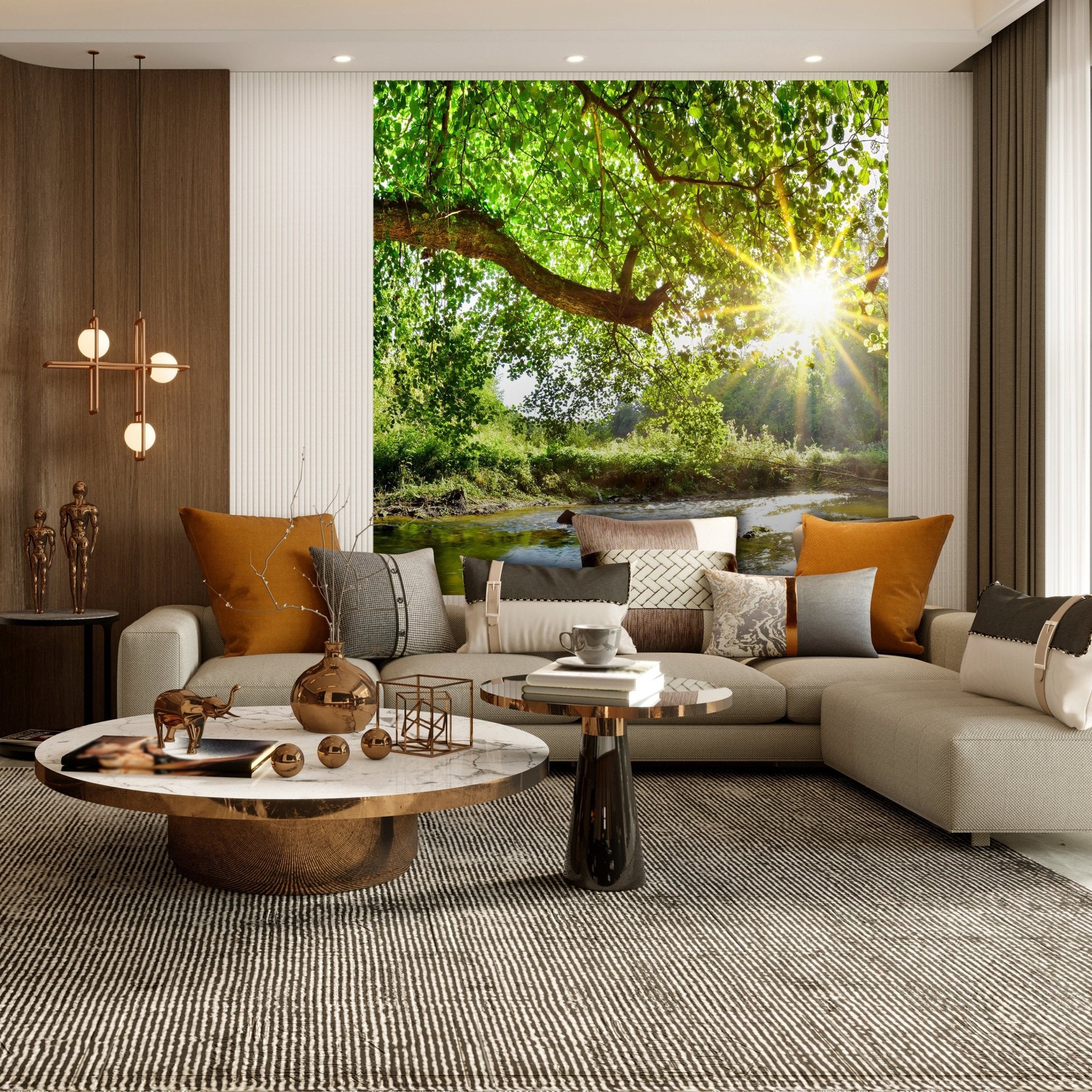 Quadratische Fototapete Wald mit Fluss M0061 - Bild 3 Quadratische Fototapete Wald mit Fluss M0061 - Bild 3