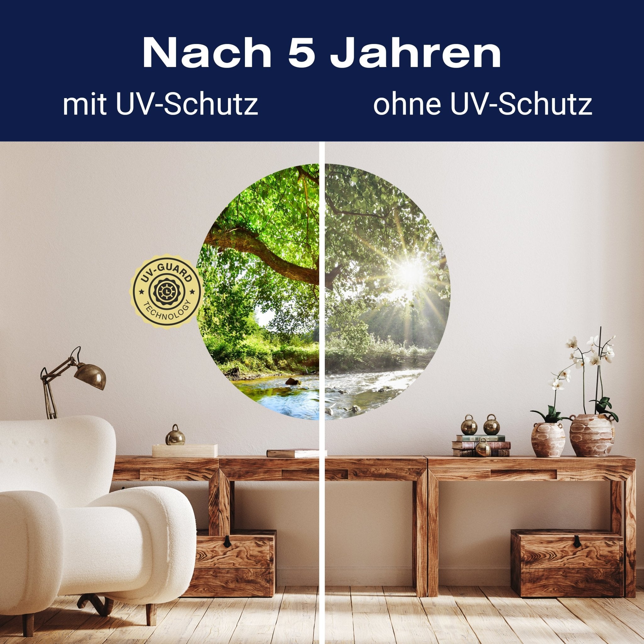 Runde Fototapete Wald mit Fluss M0061 - Bild 9 Runde Fototapete Wald mit Fluss M0061 - Bild 9