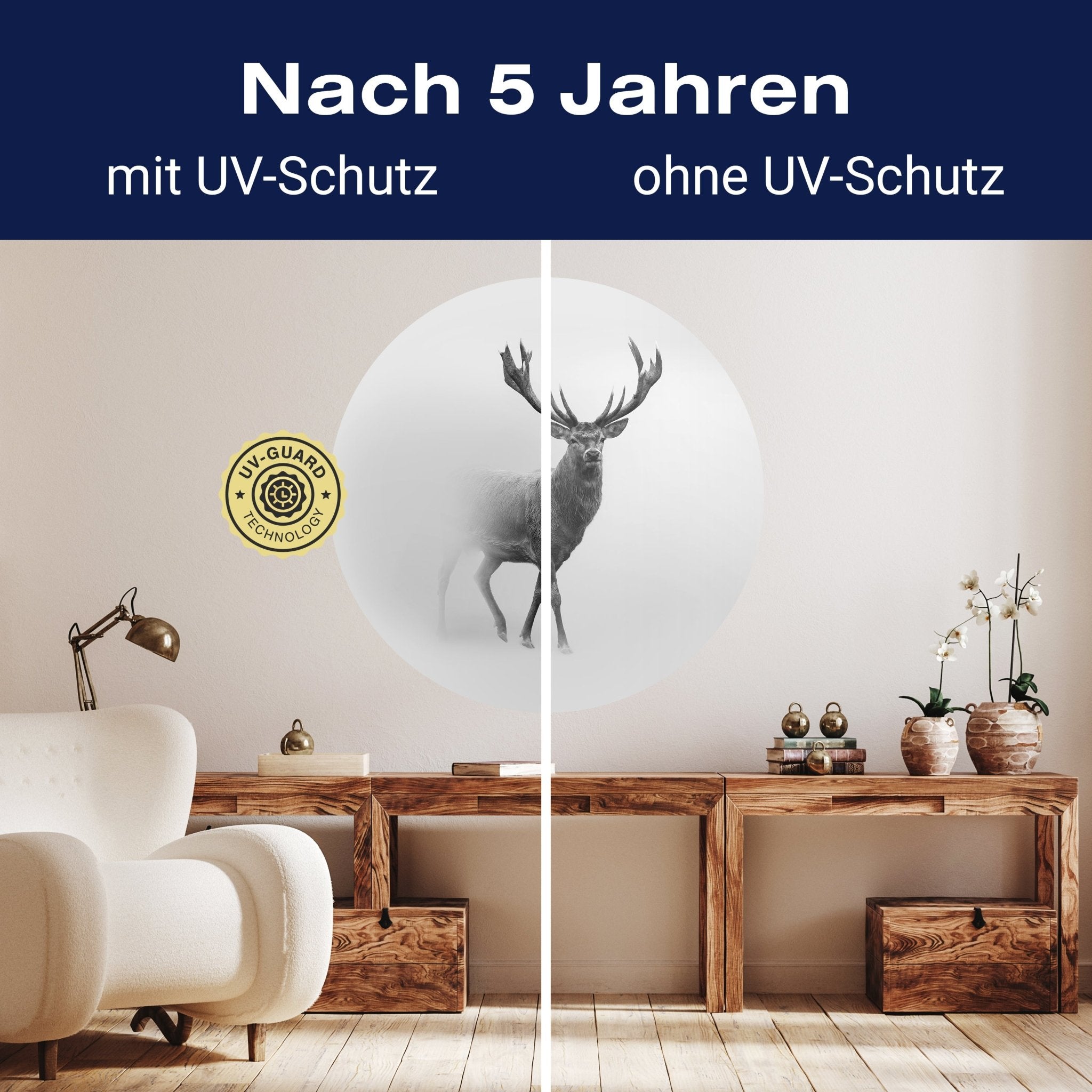 Runde Fototapete Hirsch im Nebel M0064 - Bild 9 Runde Fototapete Hirsch im Nebel M0064 - Bild 9