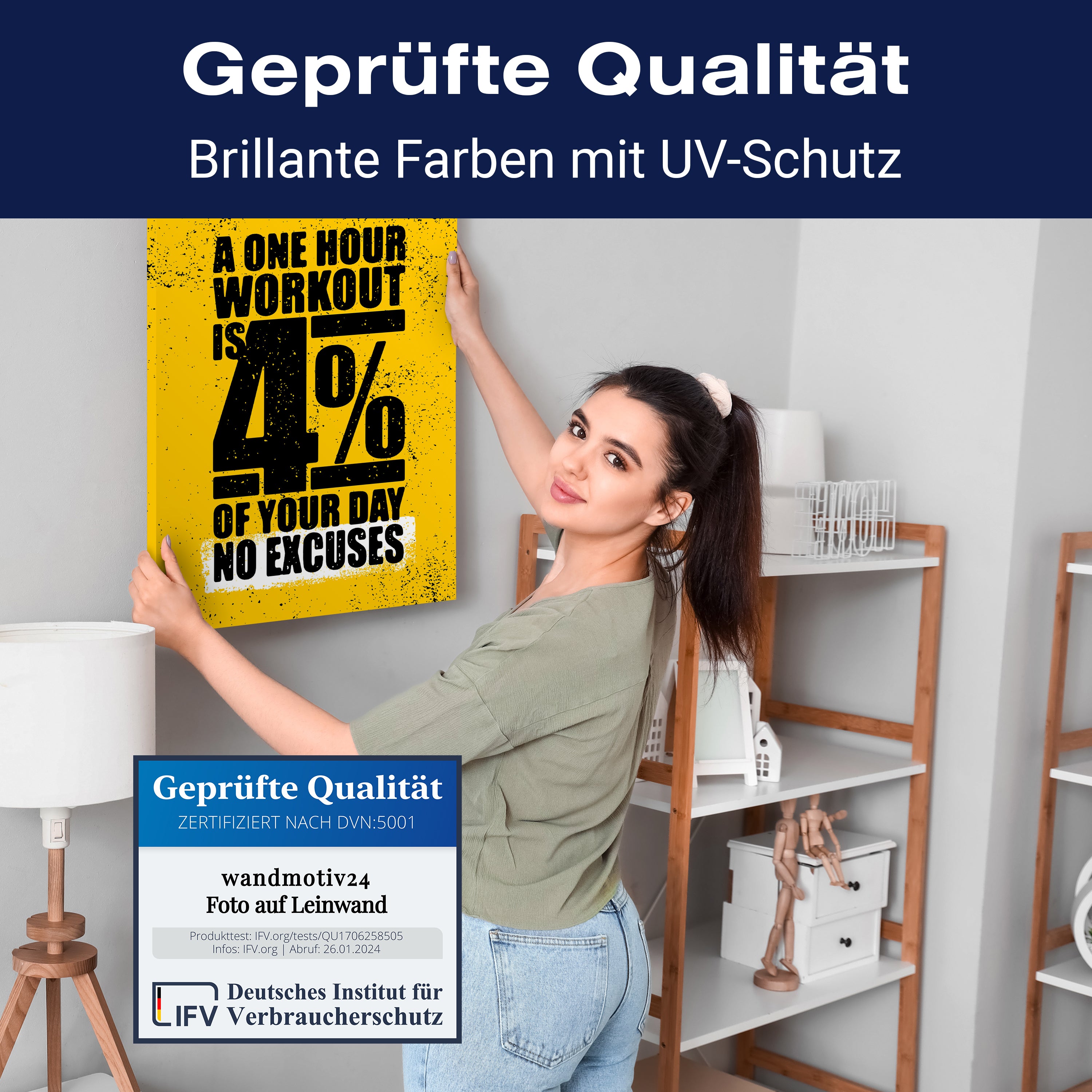 Leinwandbild Motivation, Hochformat, one hour M0066 kaufen - Bild 4 Leinwandbild Motivation, Hochformat, one hour M0066 kaufen - Bild 4