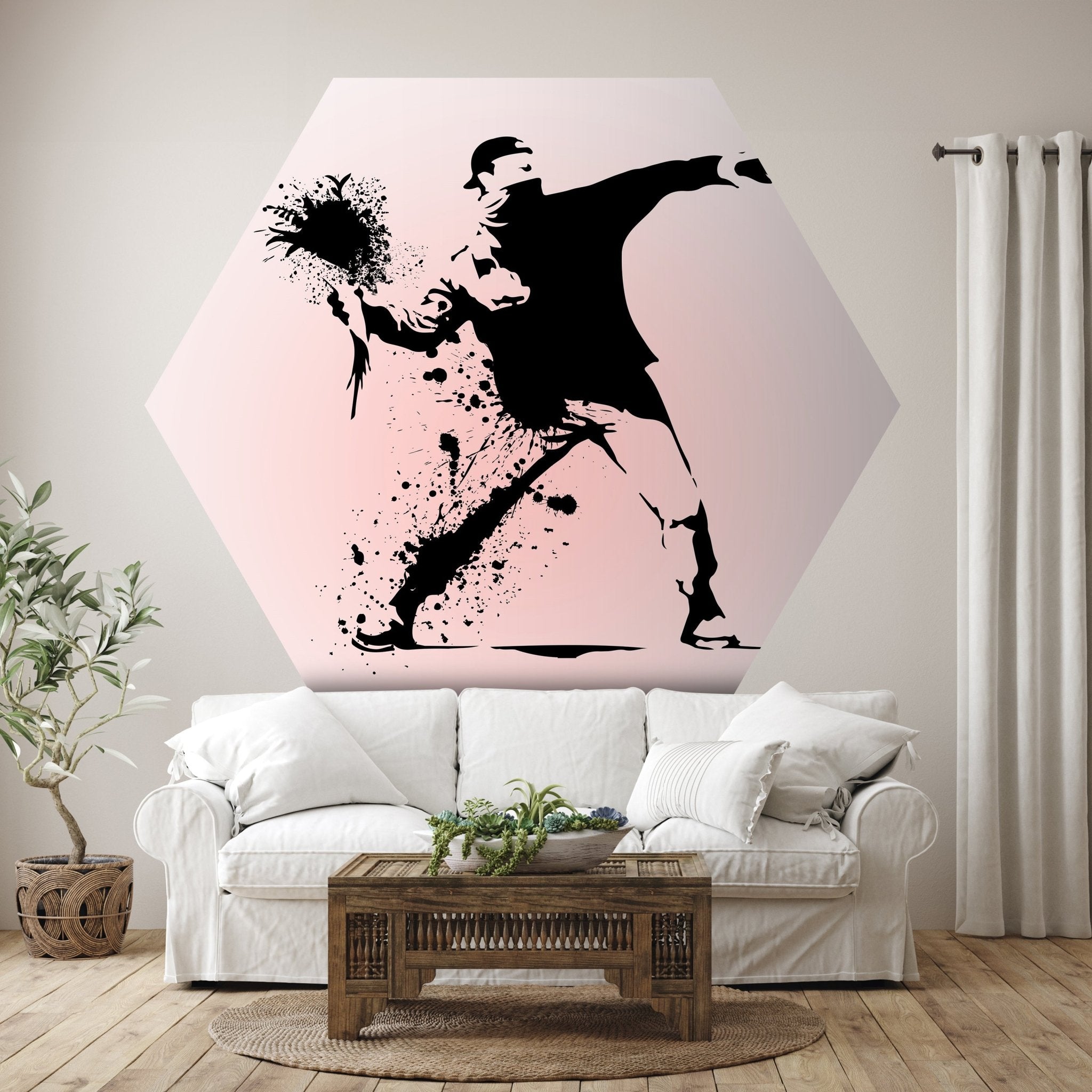 Hexagon-Fototapete Banksy Street Art M0068 - Bild 1 Hexagon-Fototapete Banksy Street Art M0068 - Bild 1