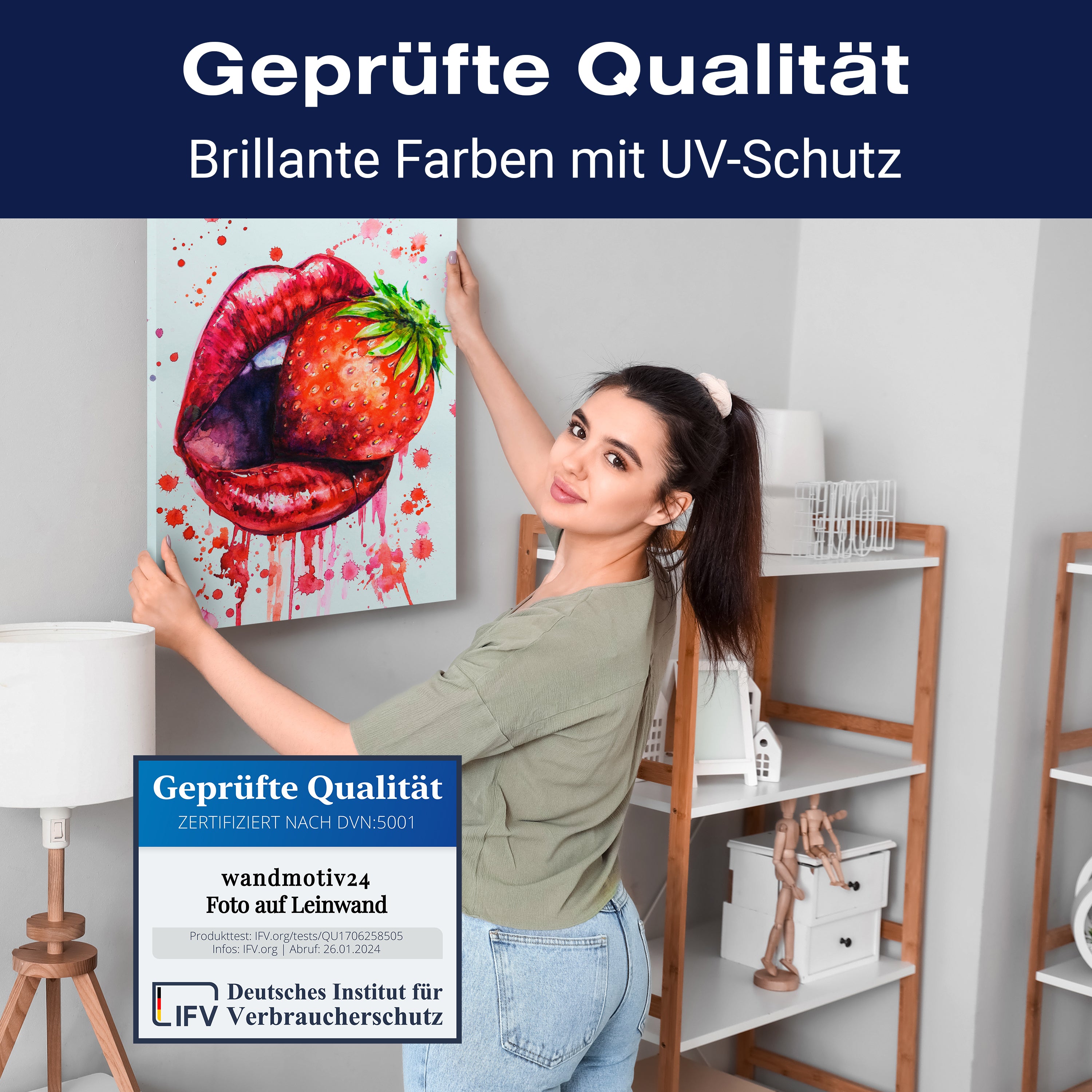 Leinwandbild Frauen Lippen M0075 kaufen - Bild 4 Leinwandbild Frauen Lippen M0075 kaufen - Bild 4