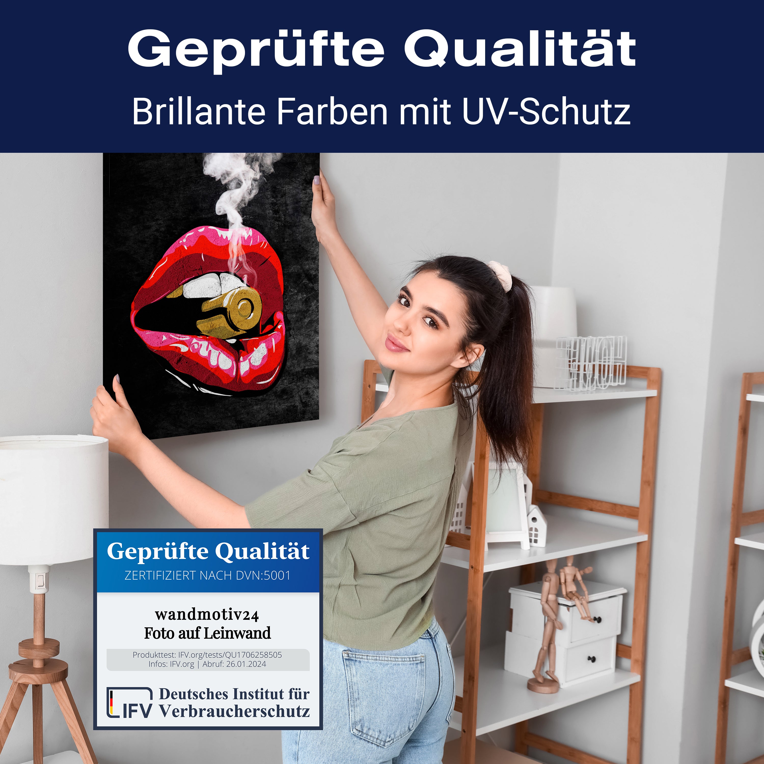 Leinwandbild Frauen Lippen M0076 kaufen - Bild 4 Leinwandbild Frauen Lippen M0076 kaufen - Bild 4