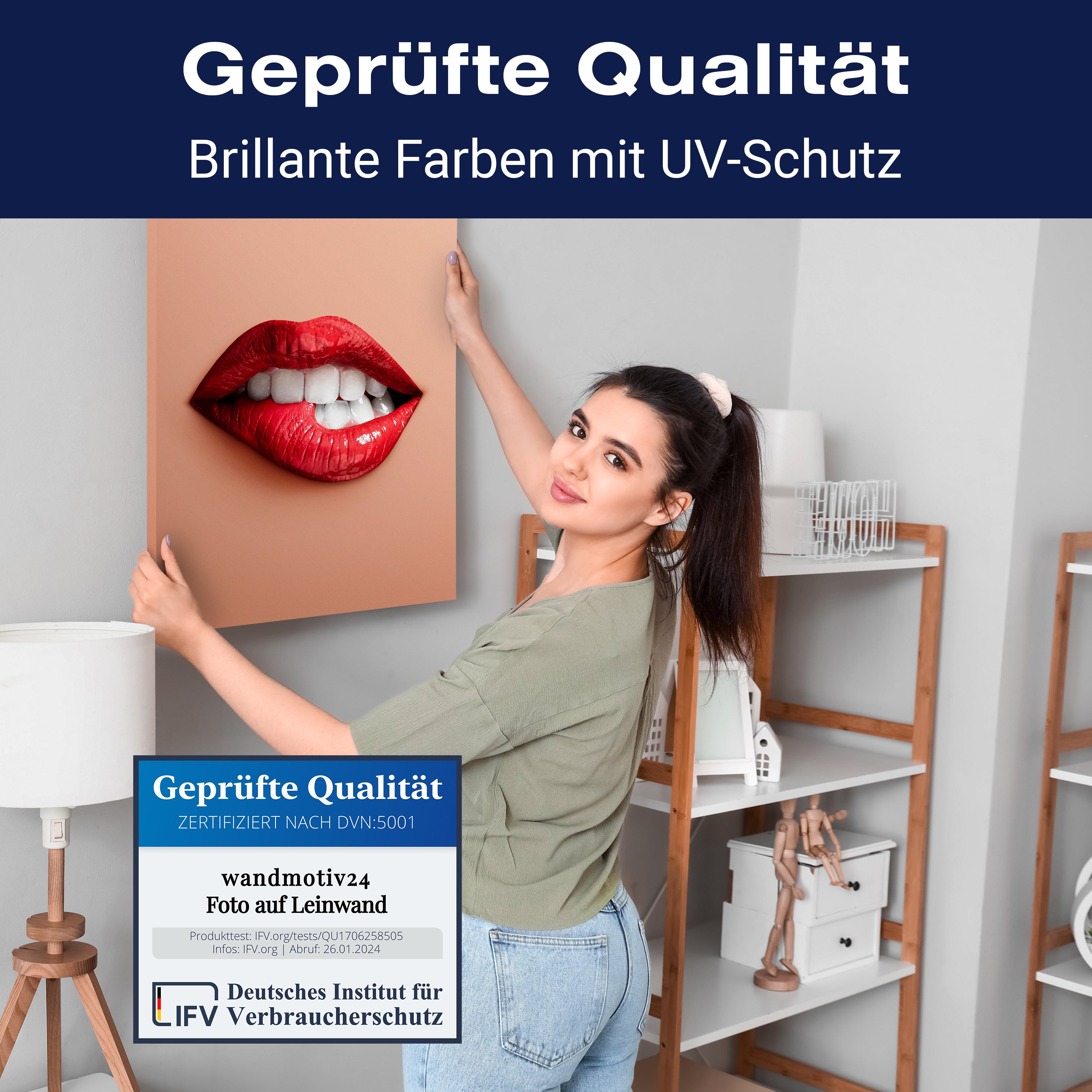 Leinwandbild Frauen Lippen M0078 kaufen - Bild 4