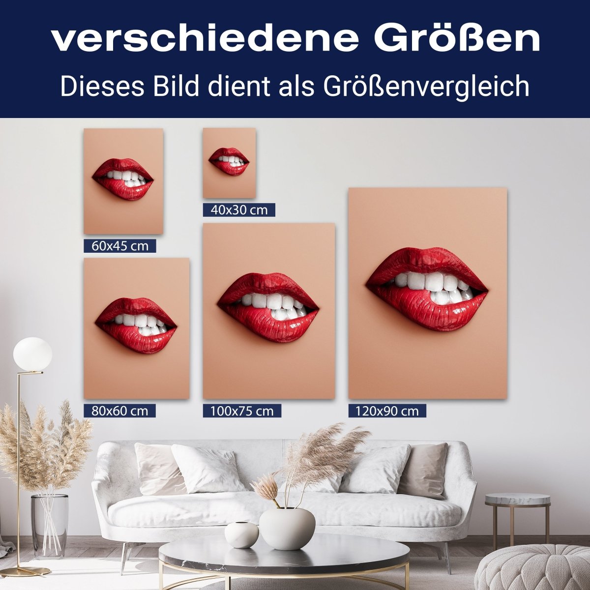 Leinwandbild Frauen Lippen M0078 kaufen - Bild 8 Leinwandbild Frauen Lippen M0078 kaufen - Bild 8
