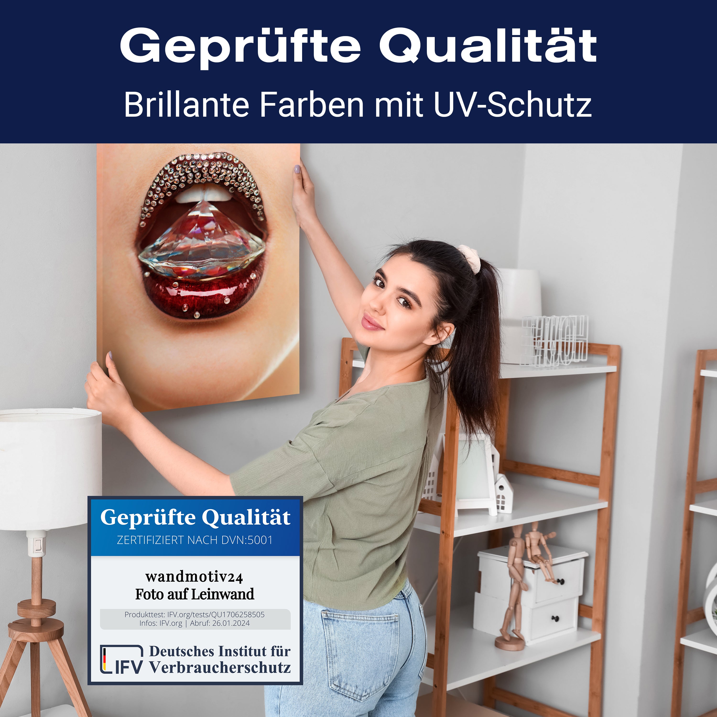 Leinwandbild Frauen Lippen M0079 kaufen - Bild 4