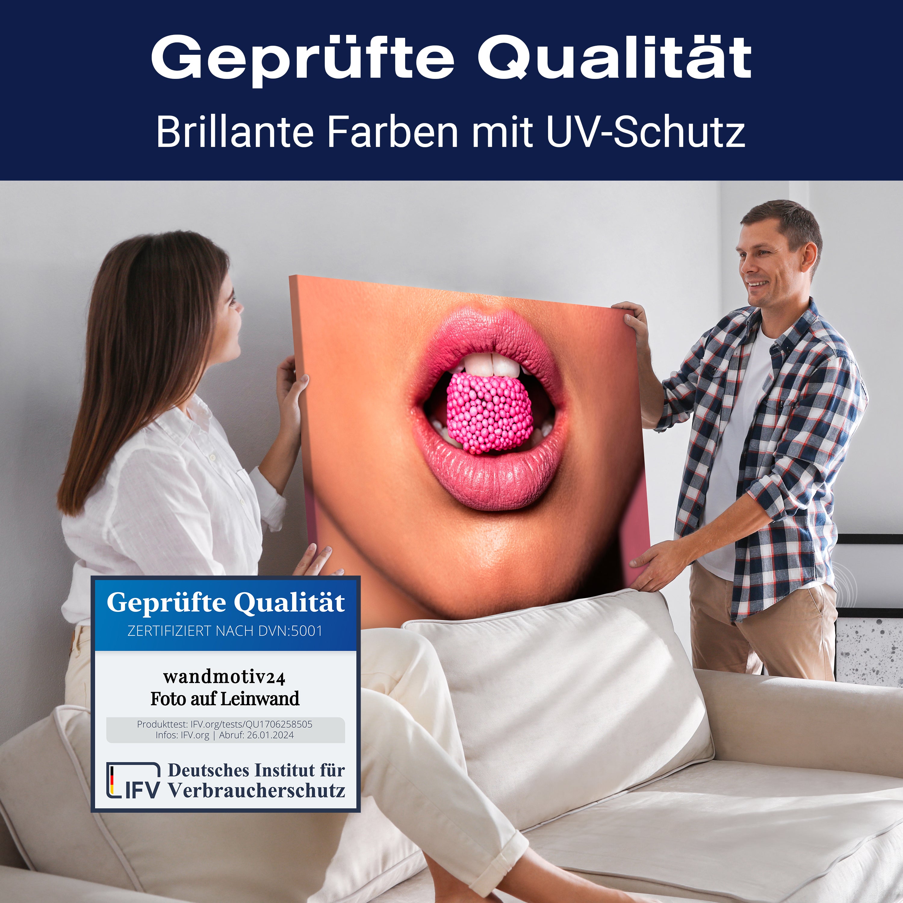 Leinwandbild Frauen Lippen M0080 kaufen - Bild 4 Leinwandbild Frauen Lippen M0080 kaufen - Bild 4