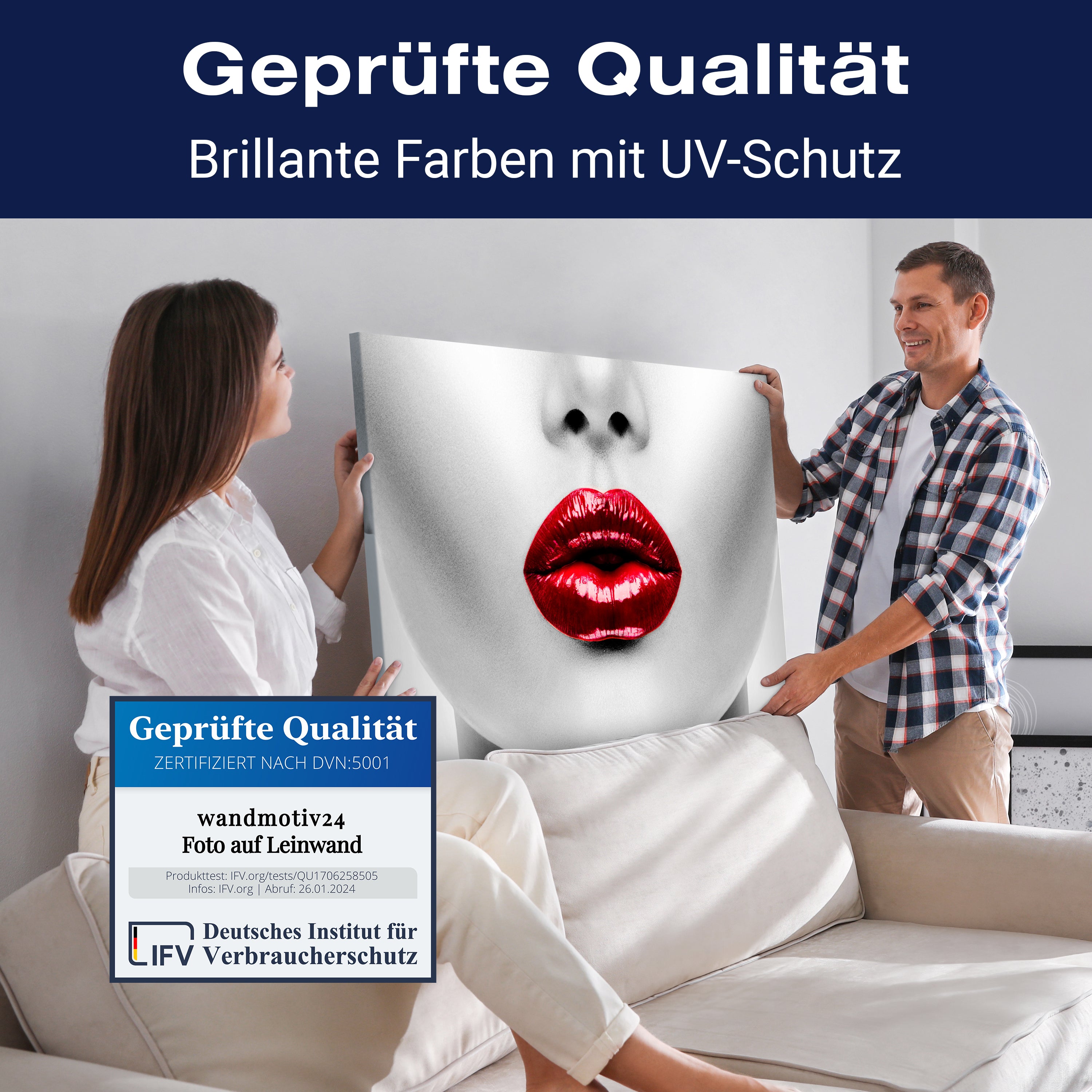 Leinwandbild Frauen Lippen M0083 kaufen - Bild 4 Leinwandbild Frauen Lippen M0083 kaufen - Bild 4