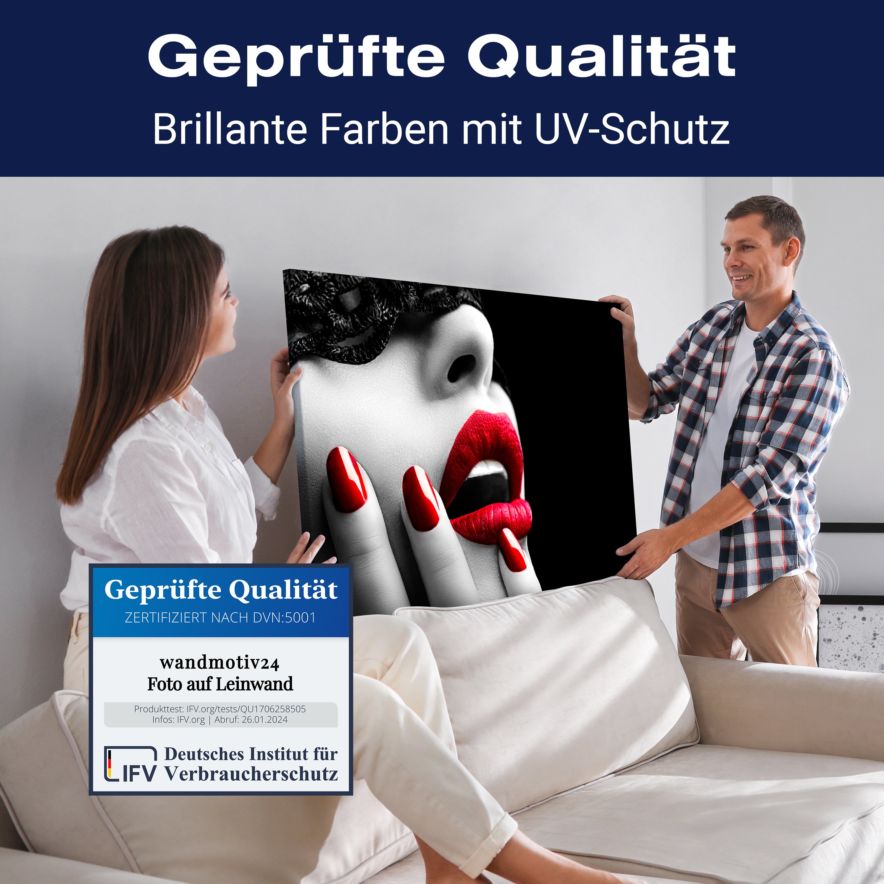 Leinwandbild Frauen Lippen M0084 kaufen - Bild 4 Leinwandbild Frauen Lippen M0084 kaufen - Bild 4
