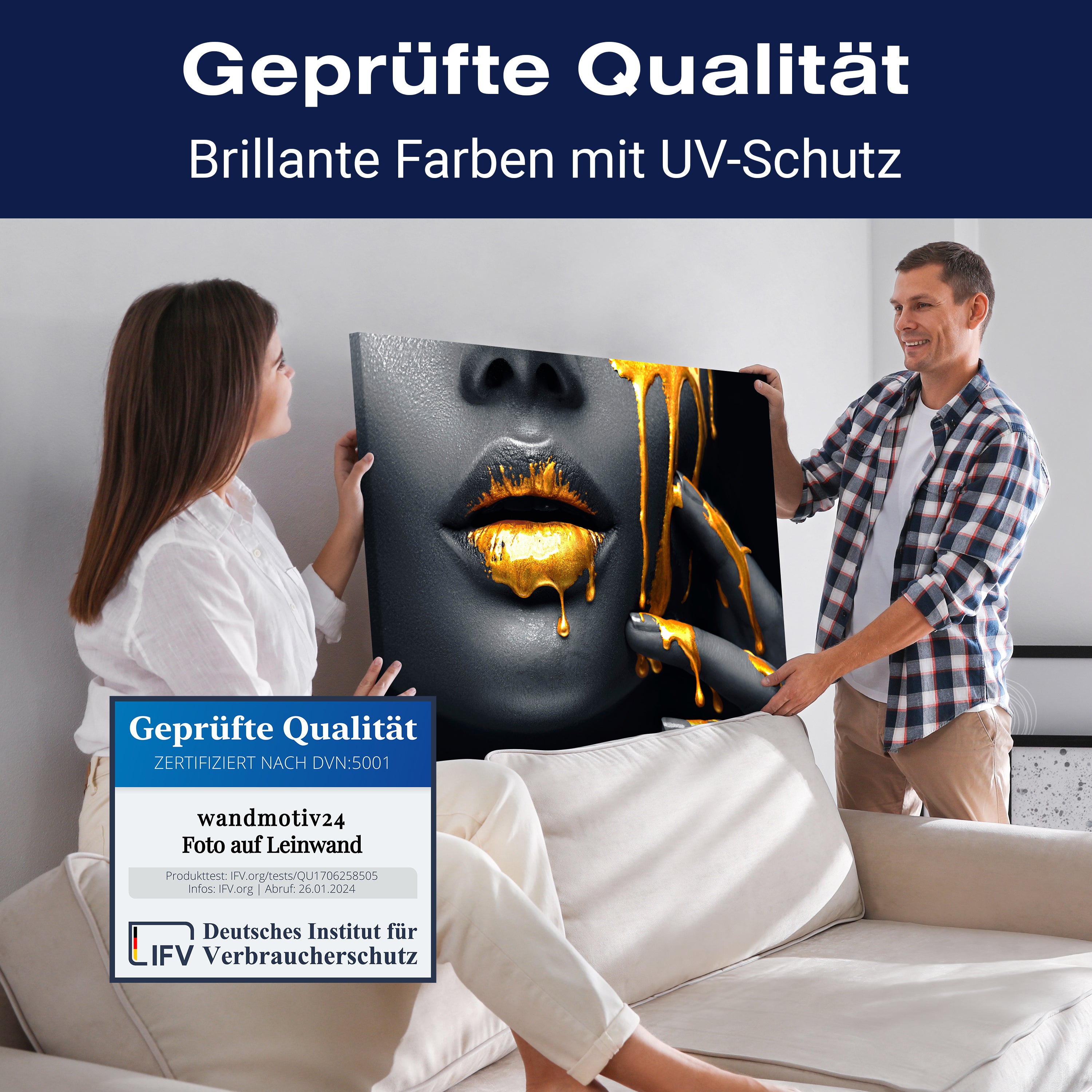 Leinwandbild Frauen Lippen M0086 kaufen - Bild 4