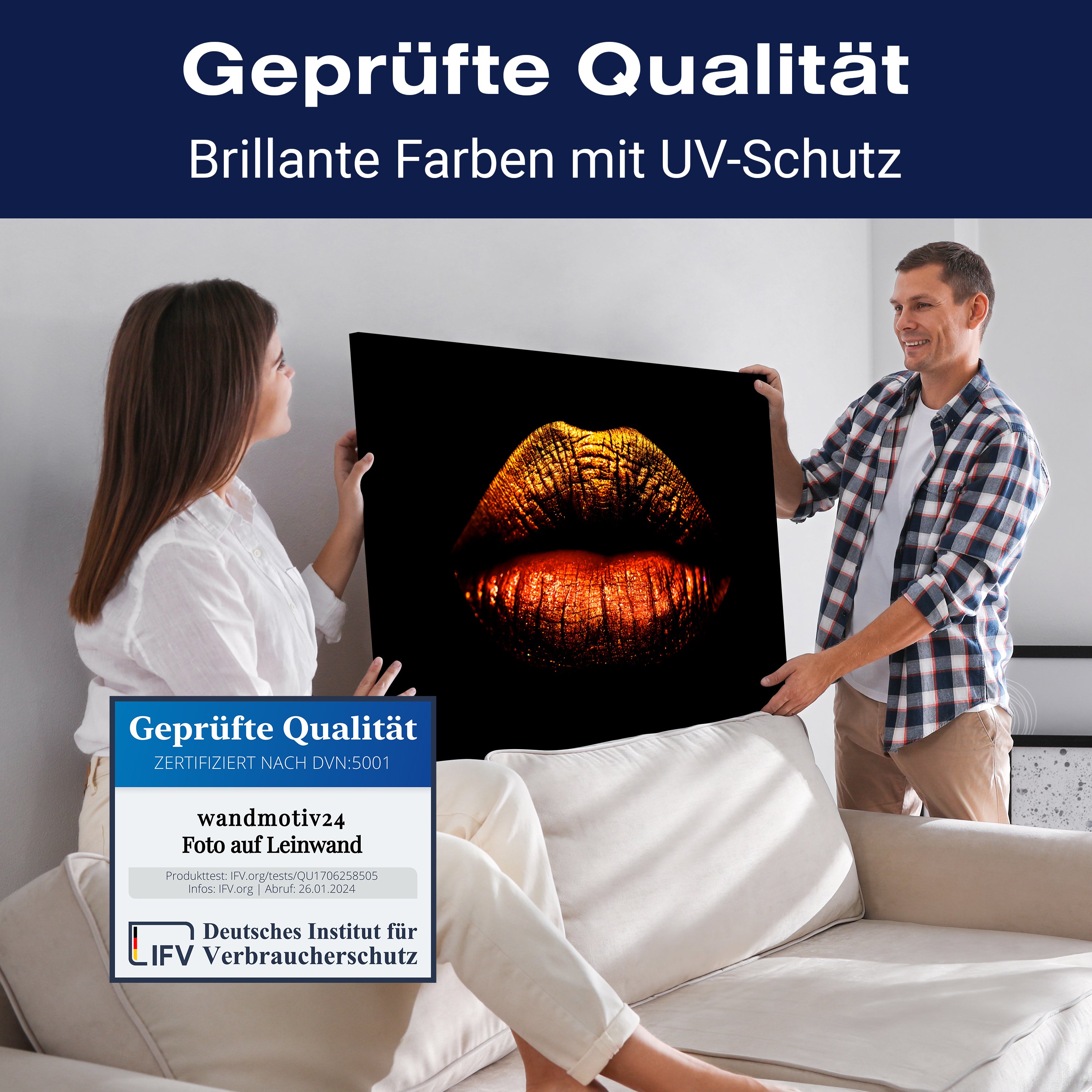 Leinwandbild Frauen Lippen M0087 kaufen - Bild 4 Leinwandbild Frauen Lippen M0087 kaufen - Bild 4