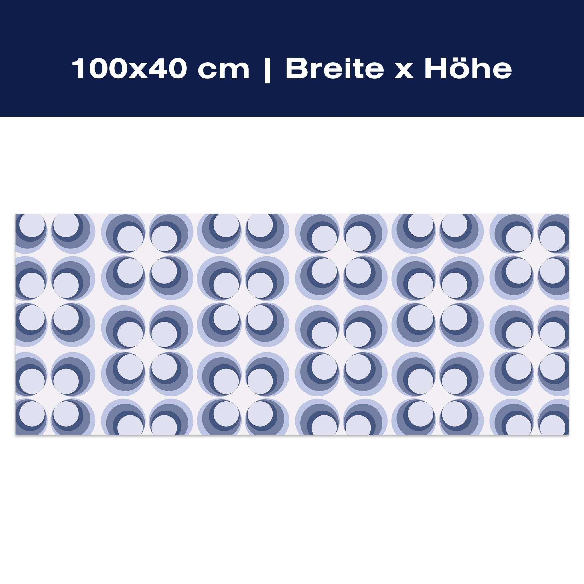 Leinwandbild Retrokreise Blau Muster M0099 Leinwandbild Retrokreise Blau Muster M0099