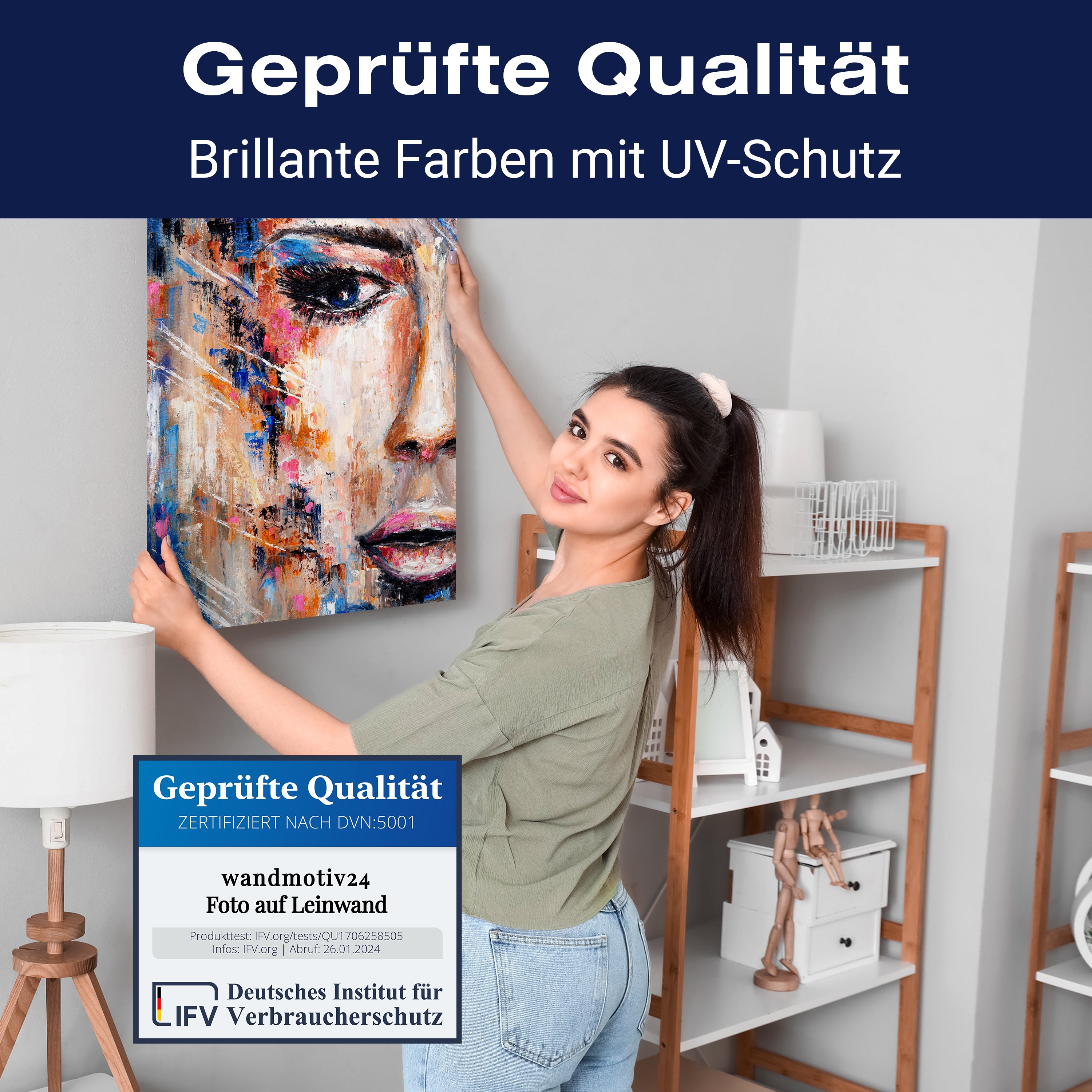 Leinwandbild Kunst & Gemälde, Hochformat, Frau 1 M0104 kaufen - Bild 4 Leinwandbild Kunst & Gemälde, Hochformat, Frau 1 M0104 kaufen - Bild 4