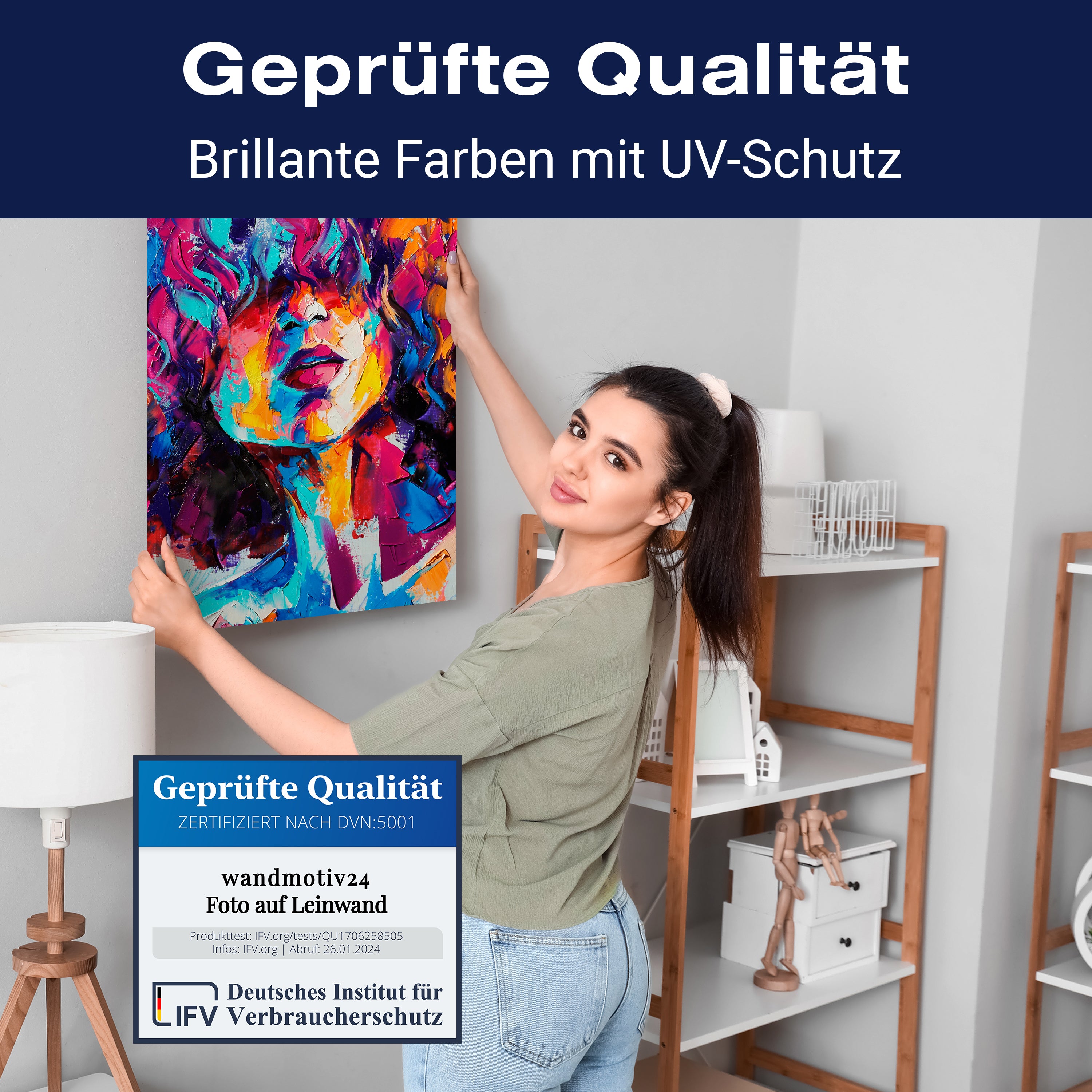 Leinwandbild Kunst & Gemälde, Hochformat, Frau 2 M0105 kaufen - Bild 4 Leinwandbild Kunst & Gemälde, Hochformat, Frau 2 M0105 kaufen - Bild 4