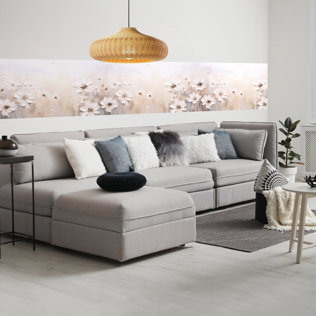 Panorama-Fototapete beige Blumen M0107 - Bild 1 Panorama-Fototapete beige Blumen M0107 - Bild 1