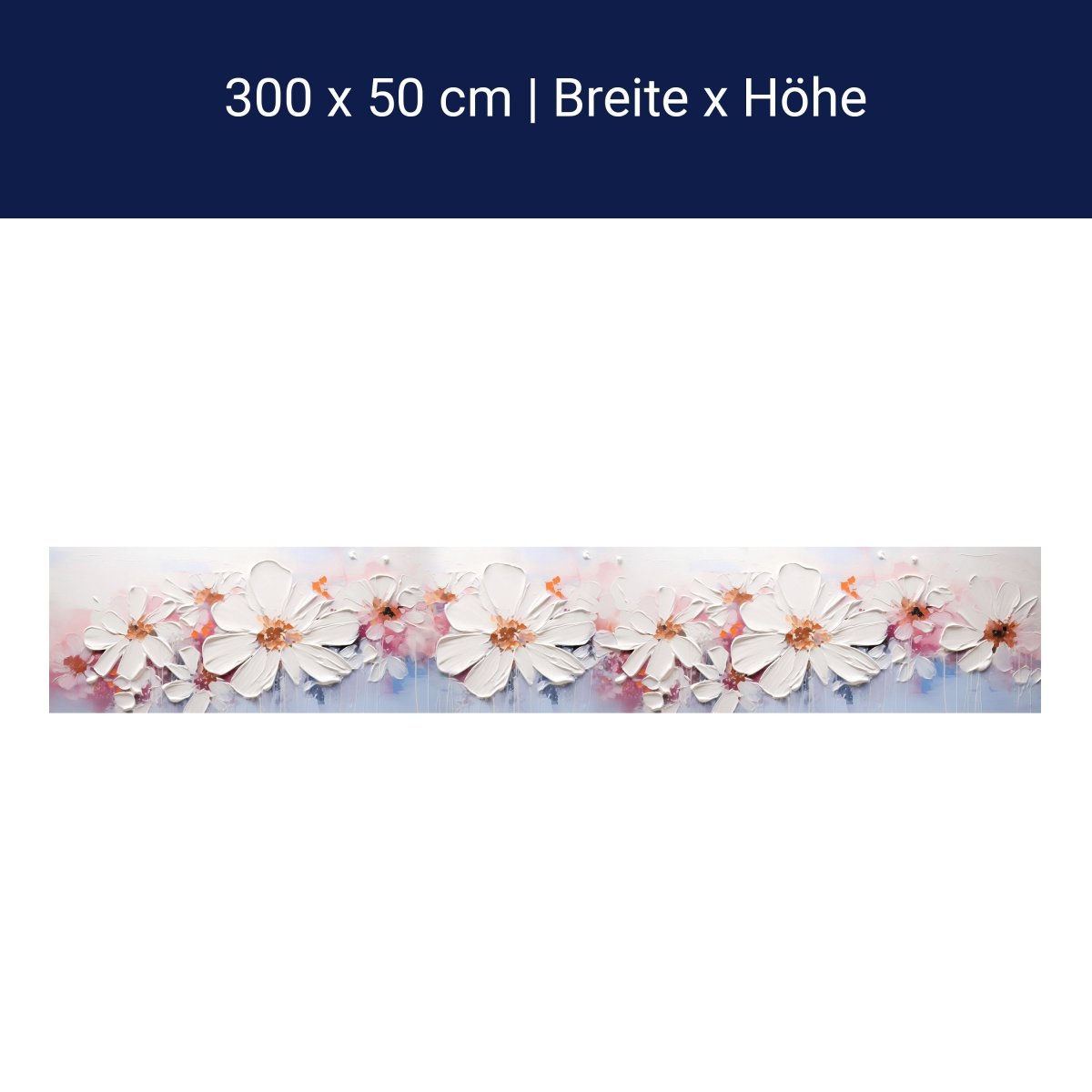 Panorama-Fototapete gemalte Blumen M0108 Panorama-Fototapete gemalte Blumen M0108
