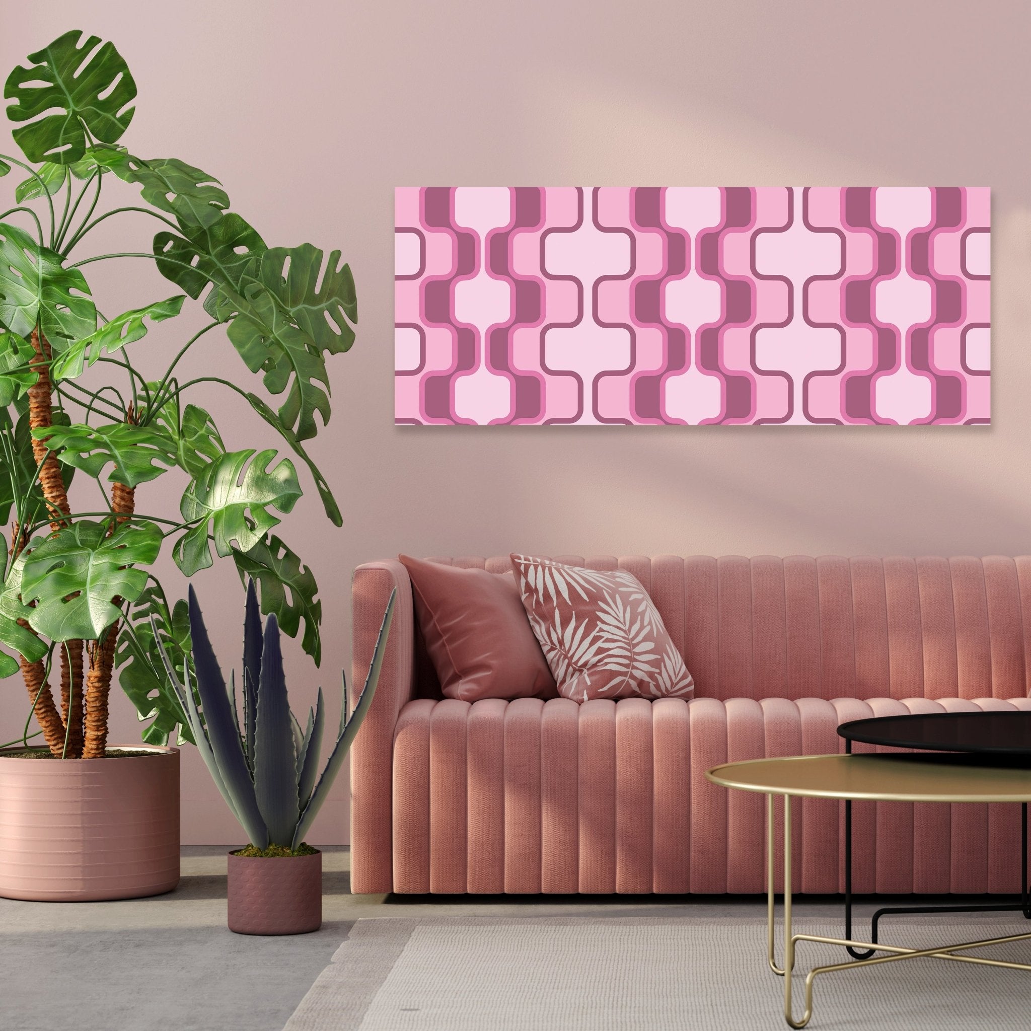 Leinwandbild Retromuster Pink Muster M0112 kaufen - Bild 3