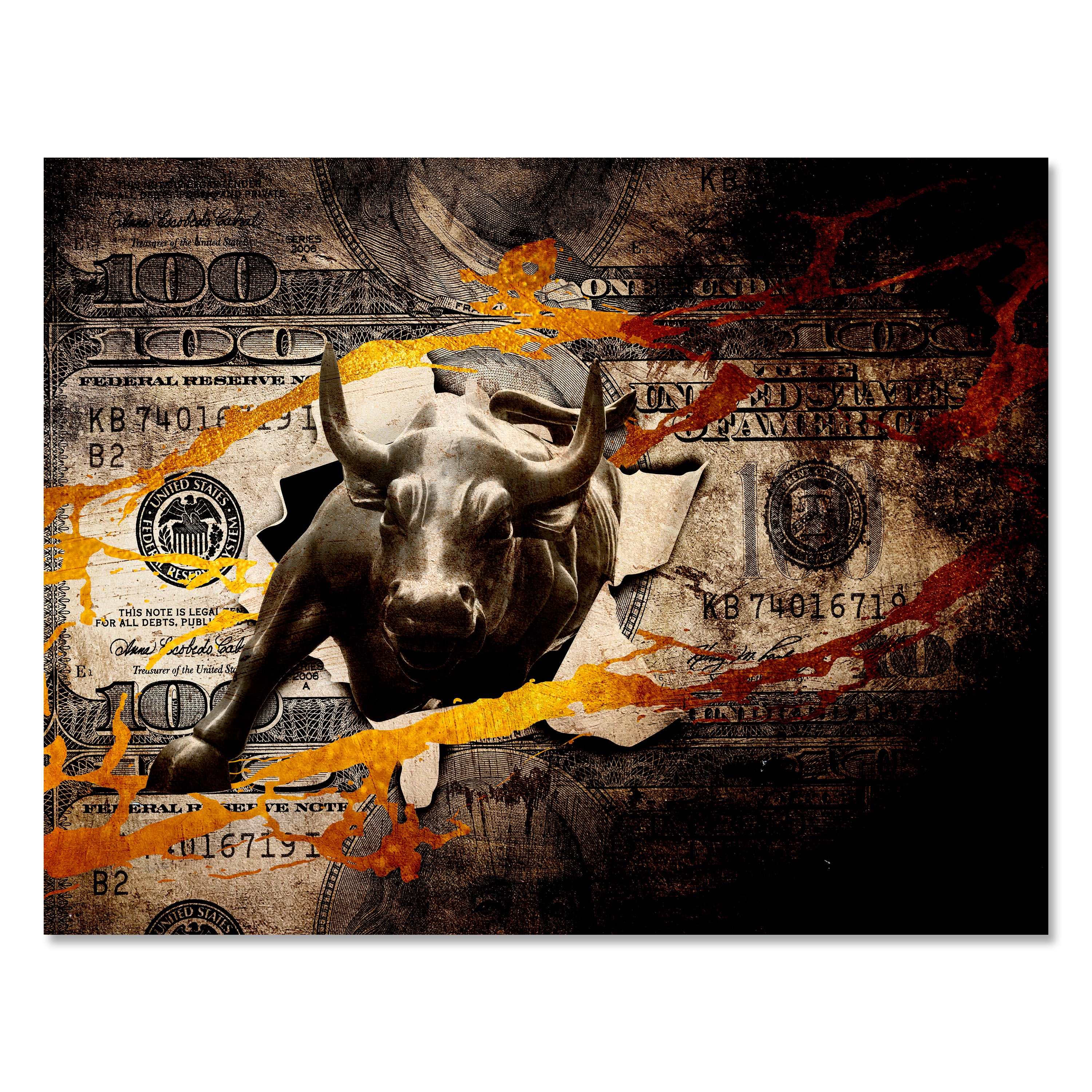 Leinwandbild Motivation, Querformat, Stier Geld M0129 kaufen - Bild 1