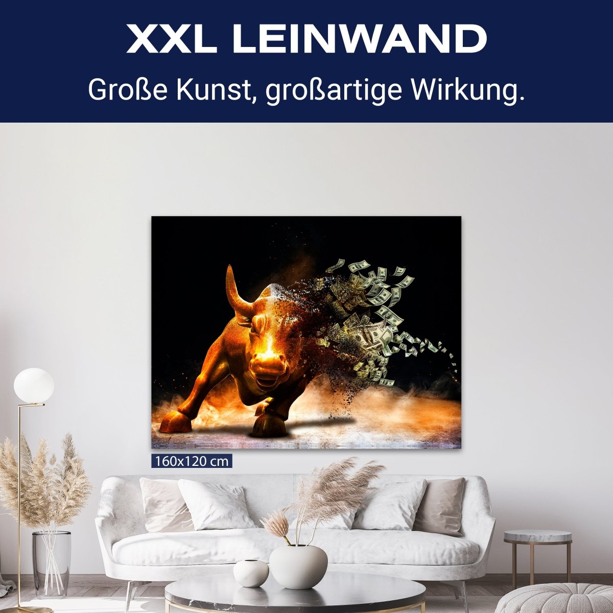 Leinwandbild Motivation, Querformat, Stier Moneybull M0133 kaufen - Bild 9 Leinwandbild Motivation, Querformat, Stier Moneybull M0133 kaufen - Bild 9
